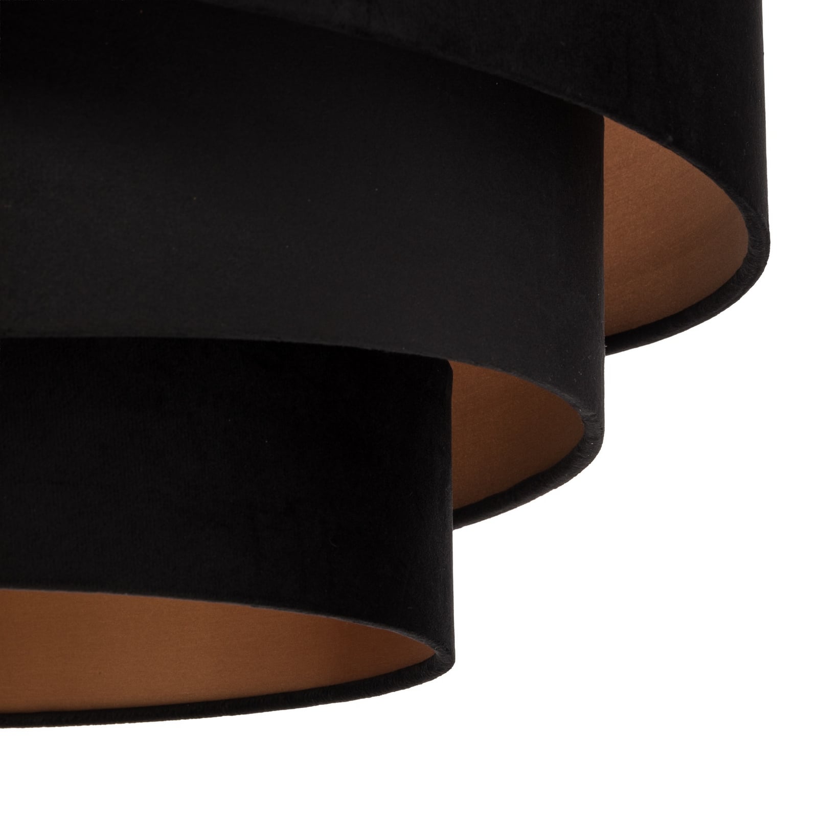Lindby Jusari mennyezeti lámpa, fekete, textil, Ø 56 cm, E27