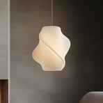 Lucande piekaramā lampa Tovina, tekstils, balta, Ø35cm