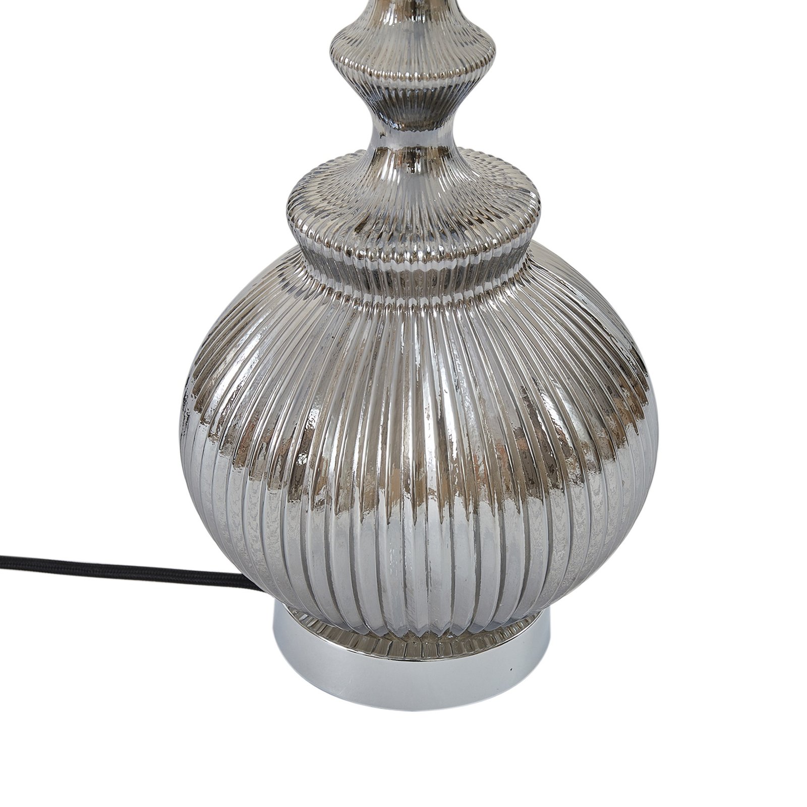 Lindby bordslampa Loraine, vit/grå, glas, Ø 33 cm, E27