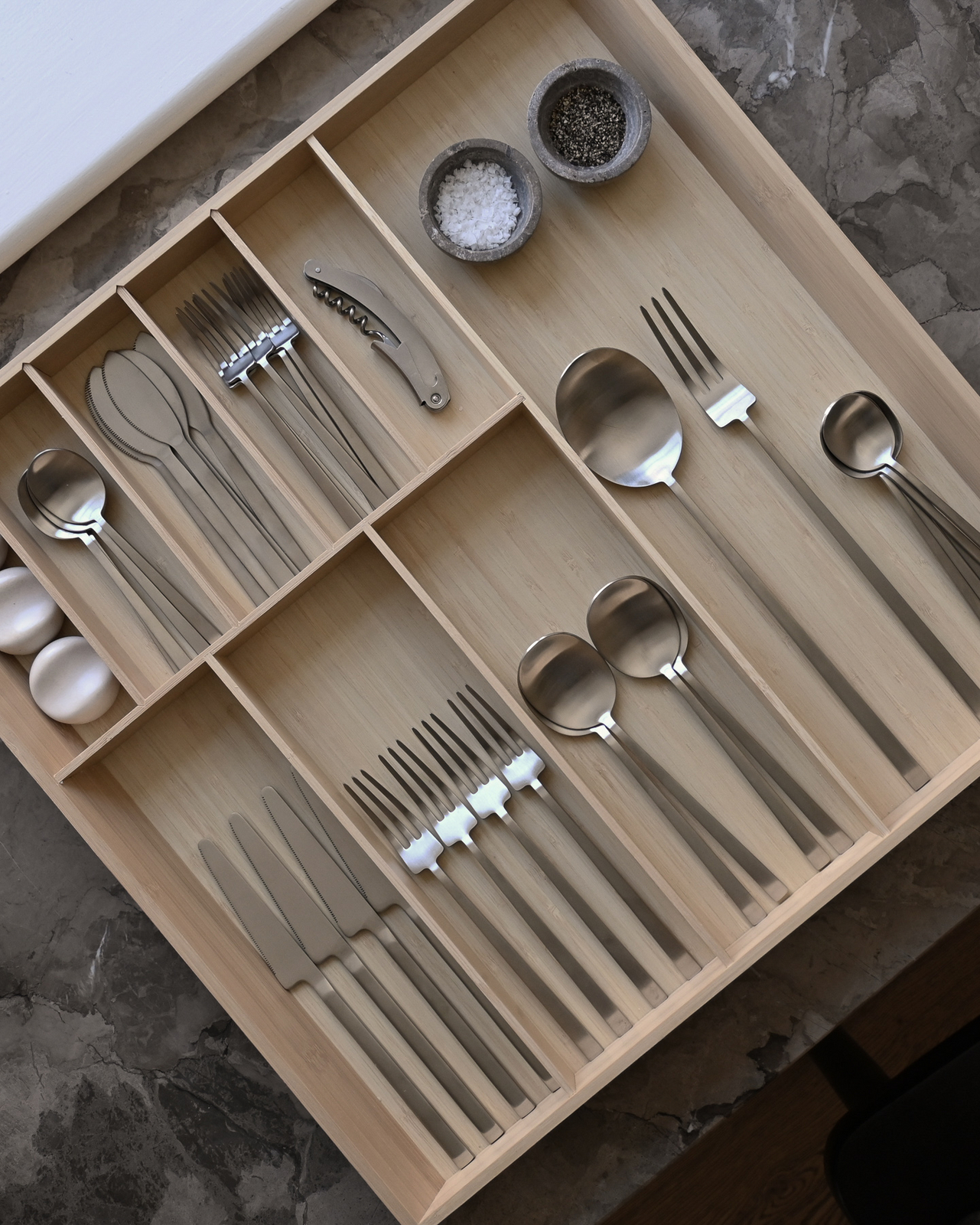 Zestaw sztućców do sałatek Kogei, stal, zestaw 2 szt., 31 cm – 101 Copenhagen