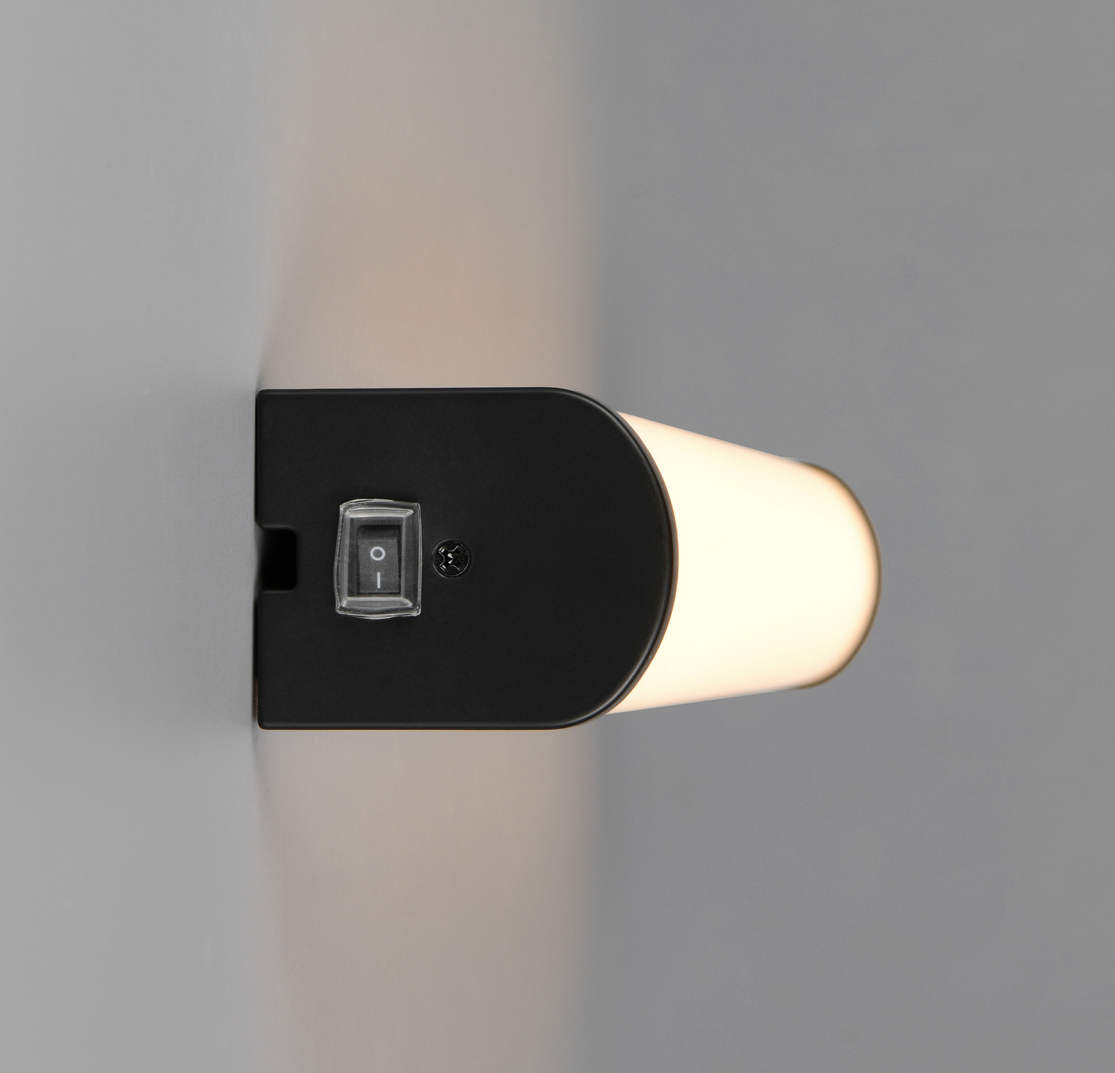 LED sienas lampa „Giacomo“, platums 41 cm, melna, metāla, IP44