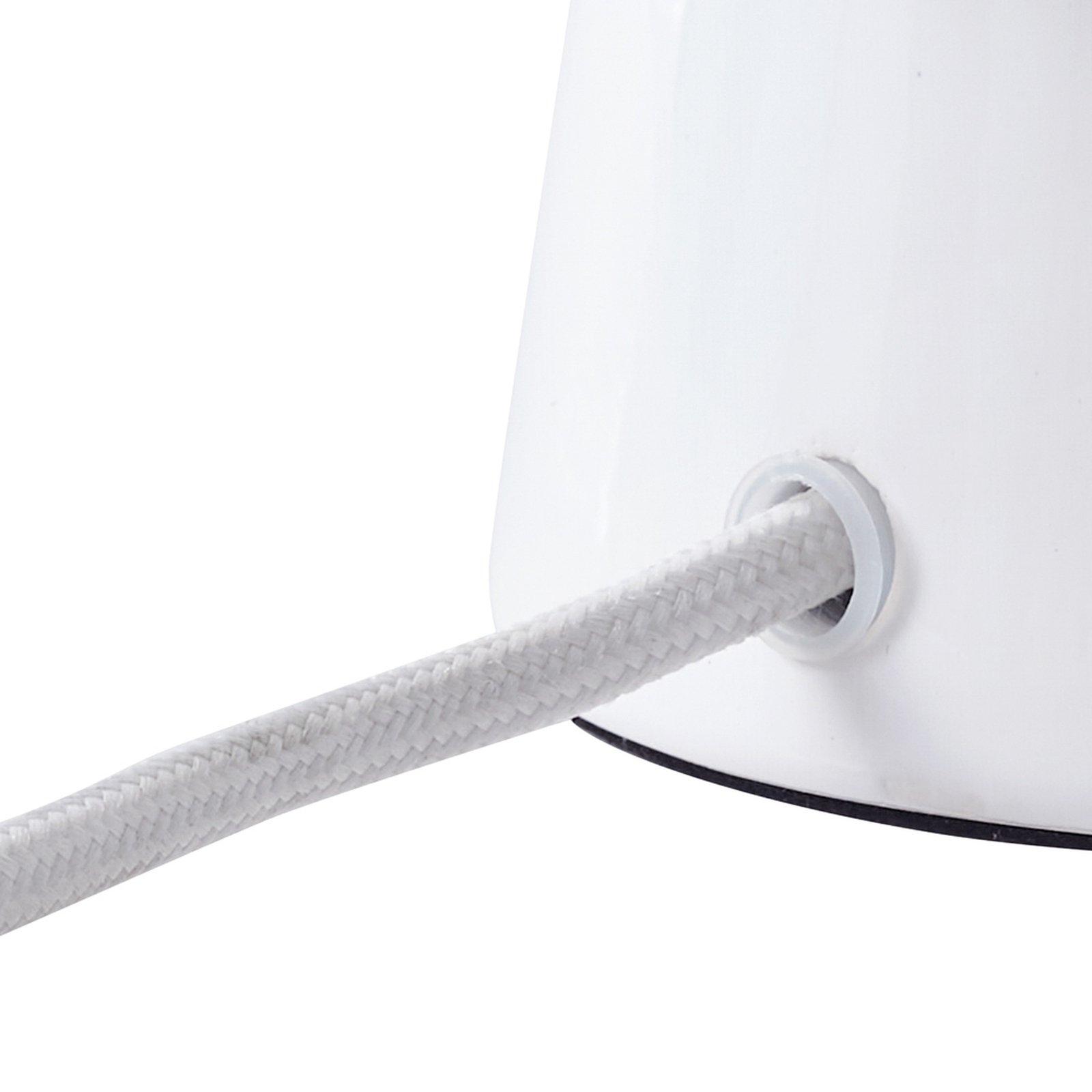 Lindby bordlampe Arved, hvit, tekstil, keramikk, 46 cm