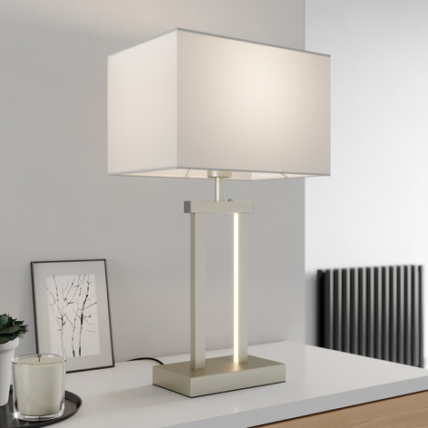 Lampe à poser Sigurd avec abat-jour en tissu
