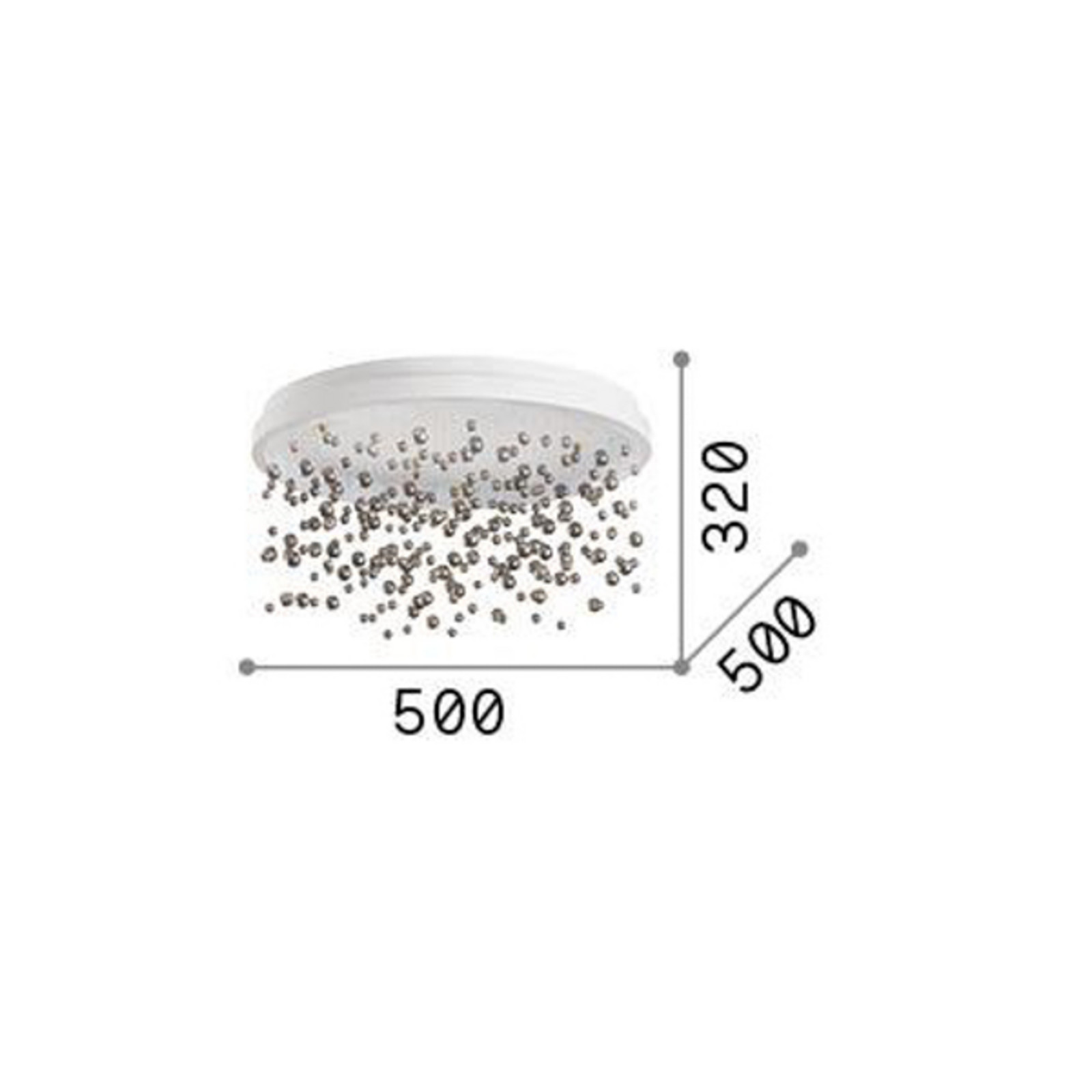 Ideal Lux Plafonieră cu LED Armony din sticlă metalică albă Ø 50 cm