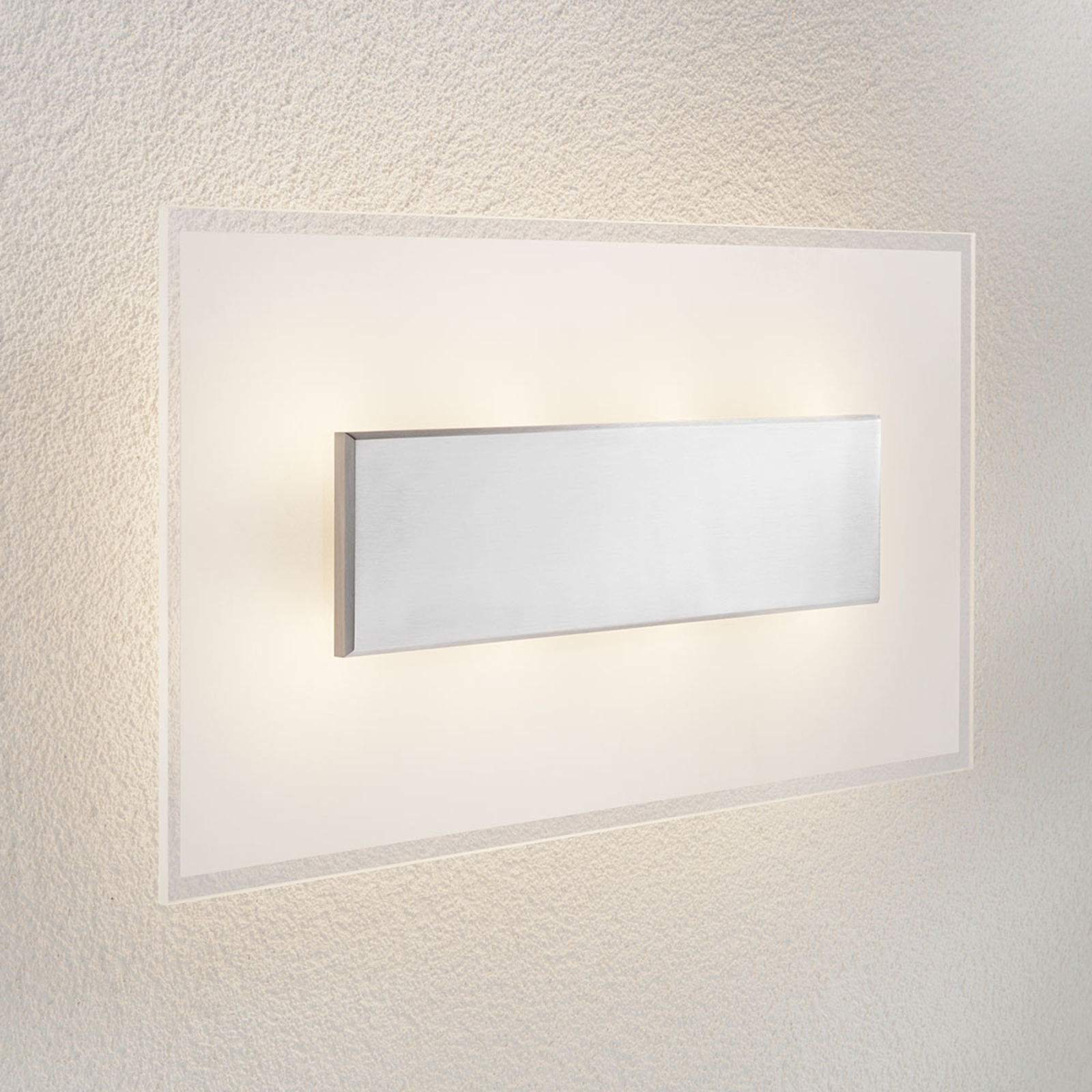 Rothfels Lole LED glass wall light, alu, 59x29 cm
