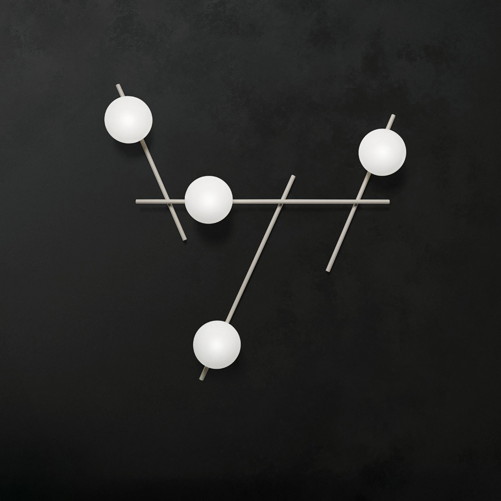 miloox by Sforzin Aplică de perete Mikado cipria/alb 4 becuri sticlă metal - Camera de zi / sufragerie - design - cipria alb opal