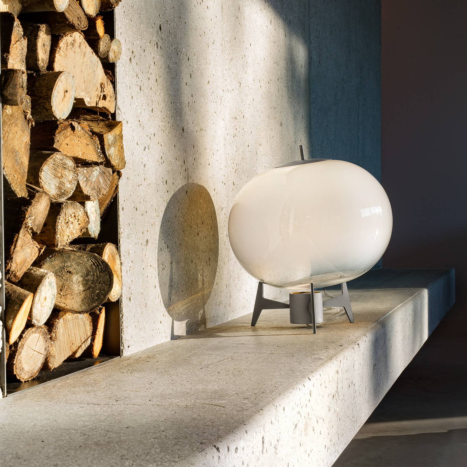 Levně OLEV Antartic designová stolní lampa opálová/titan