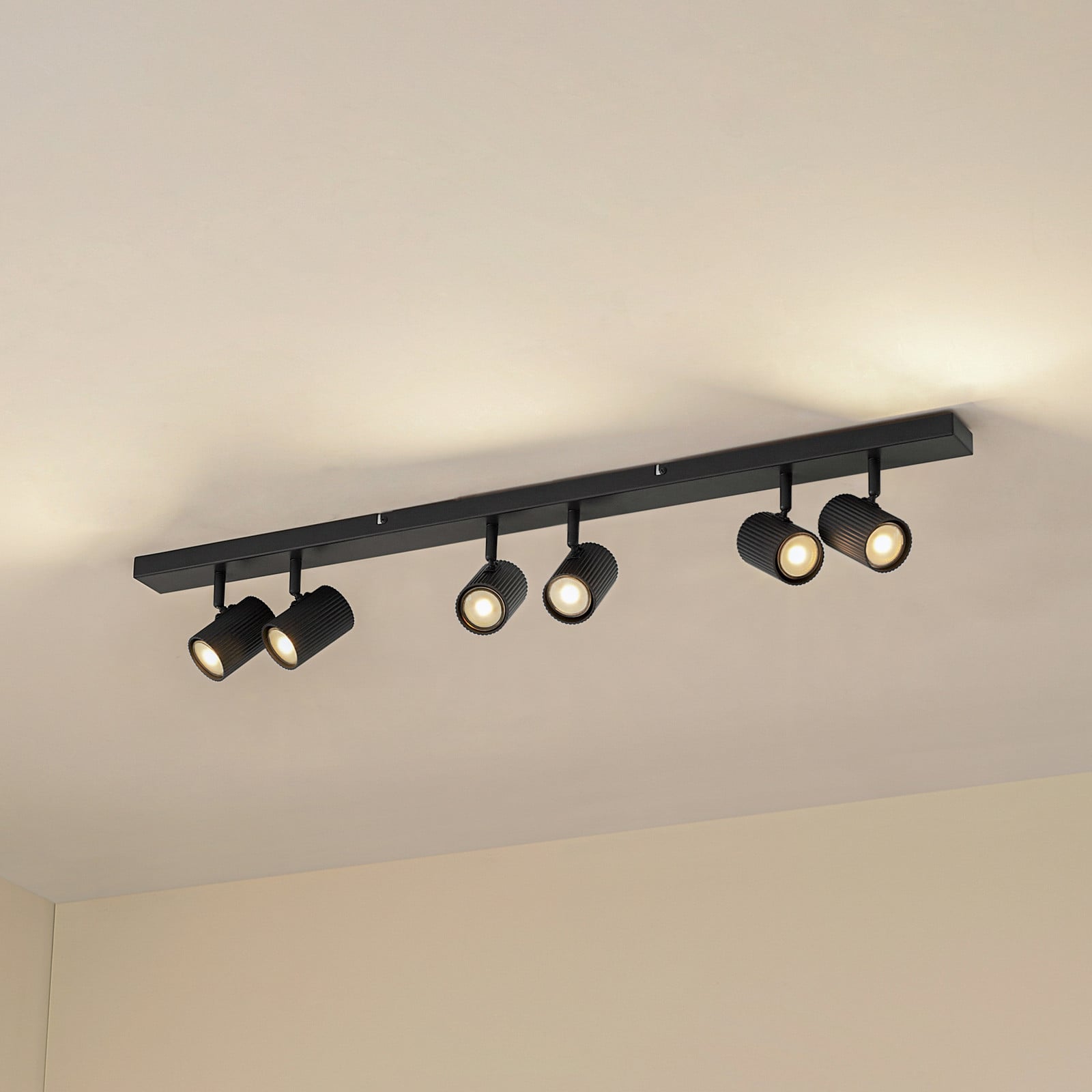 Kardis loftspot, mørkegrå, 6 lyskilder, metal, GU10 Lindby - Entré - Moderne - Aluminium - Med flere lyskilder