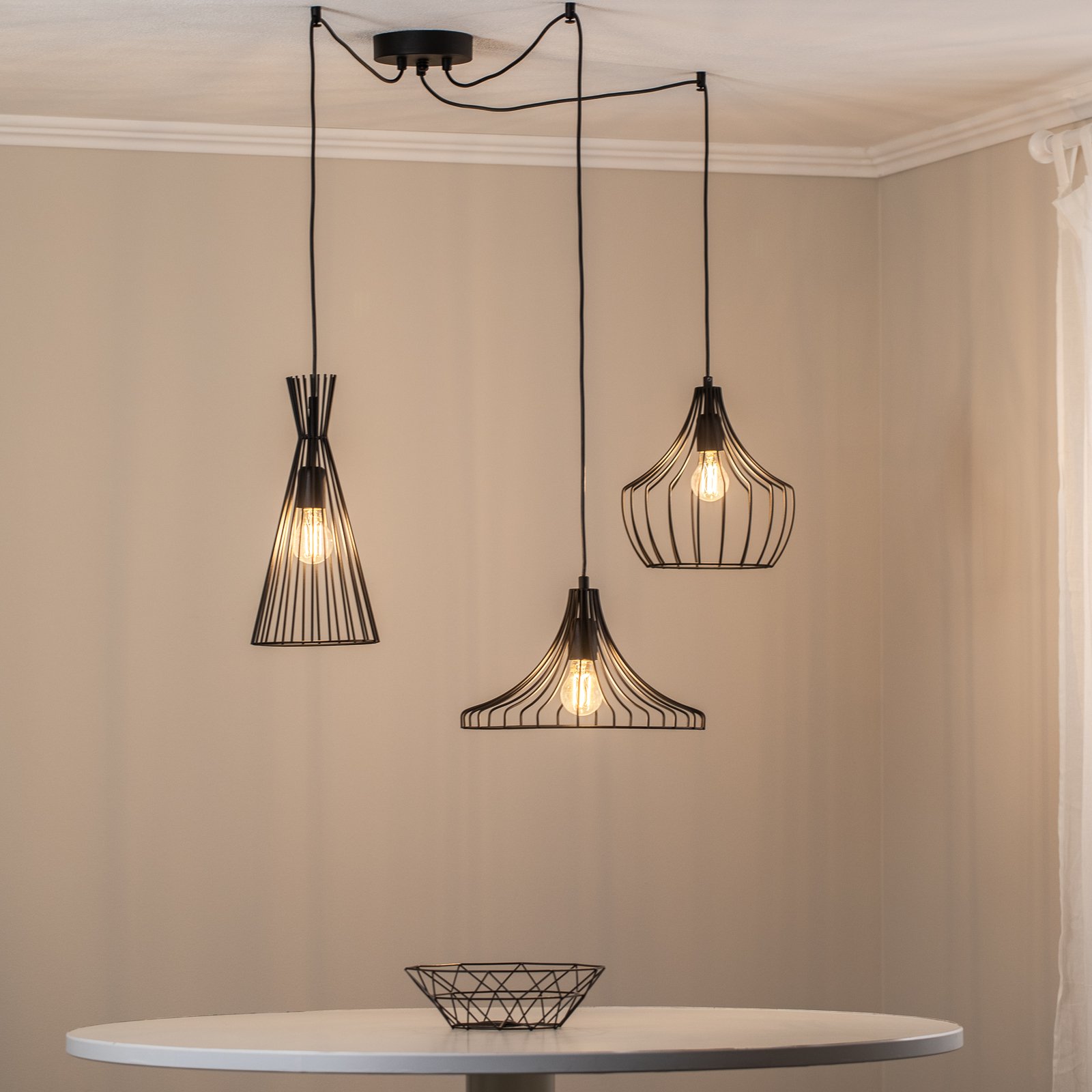 Pendant light Mezopotamya N-1291 3-bulb black