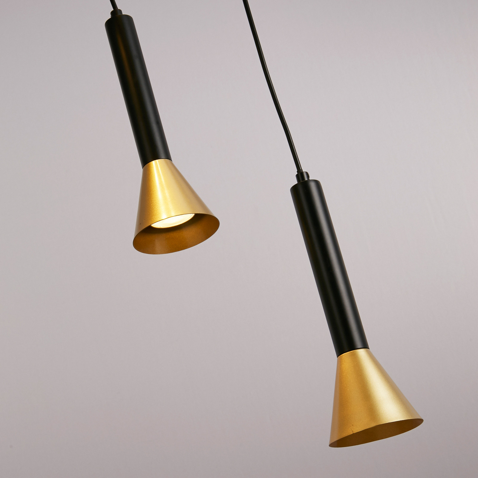 Searchlight Lampă suspendată Signal Ø 37 cm metal negru/auriu 5 becuri - Camera de zi / sufragerie - negru auriu