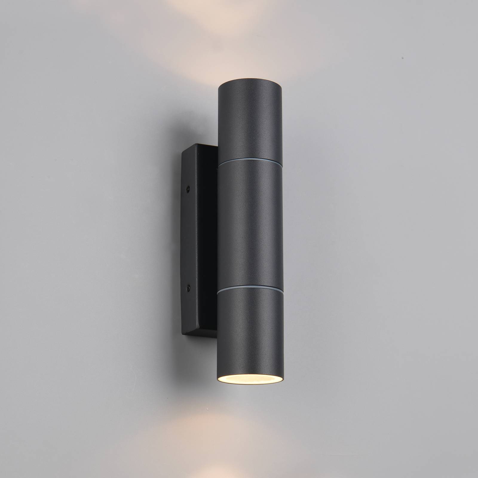 Trio Lighting Yamuna outdoor wall lamp, anthracite, height 23 cm, metal, IP65