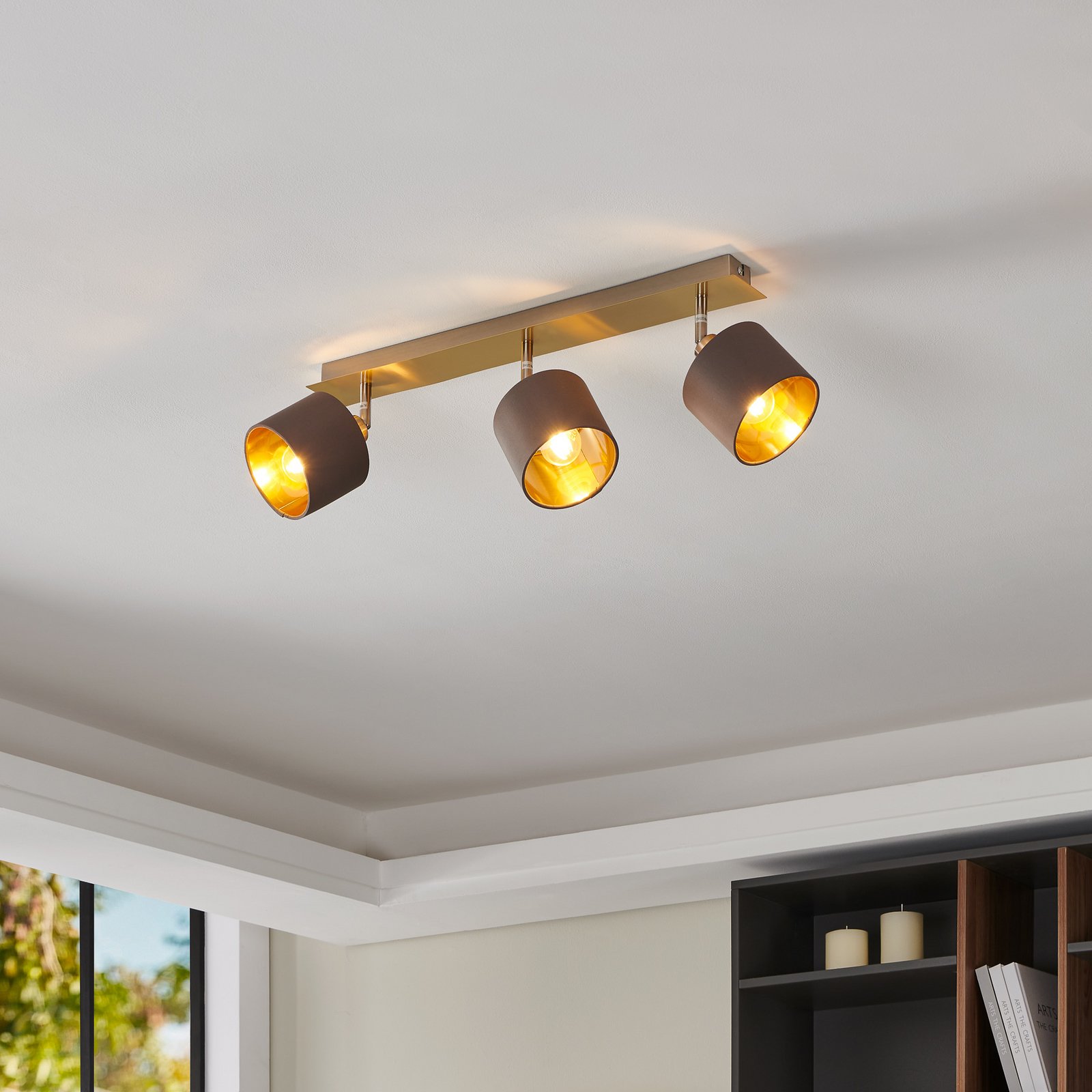 Valbiano mennyezeti lámpa cappuccino/arany 3 izzós