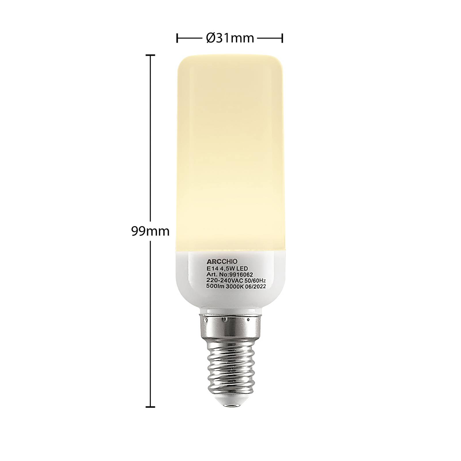 Arcchio LED trubicová žiarovka E14 4,5W 3000K sada 3