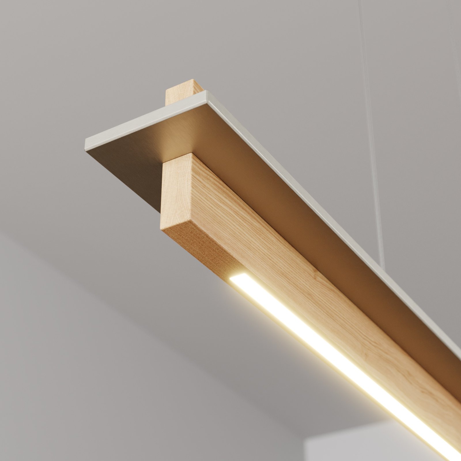 Rothfels Lexa LED závěsné světlo, dub/nikl 78 cm