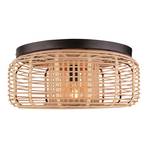 Crosstown ceiling light, closed bamboo lampshade