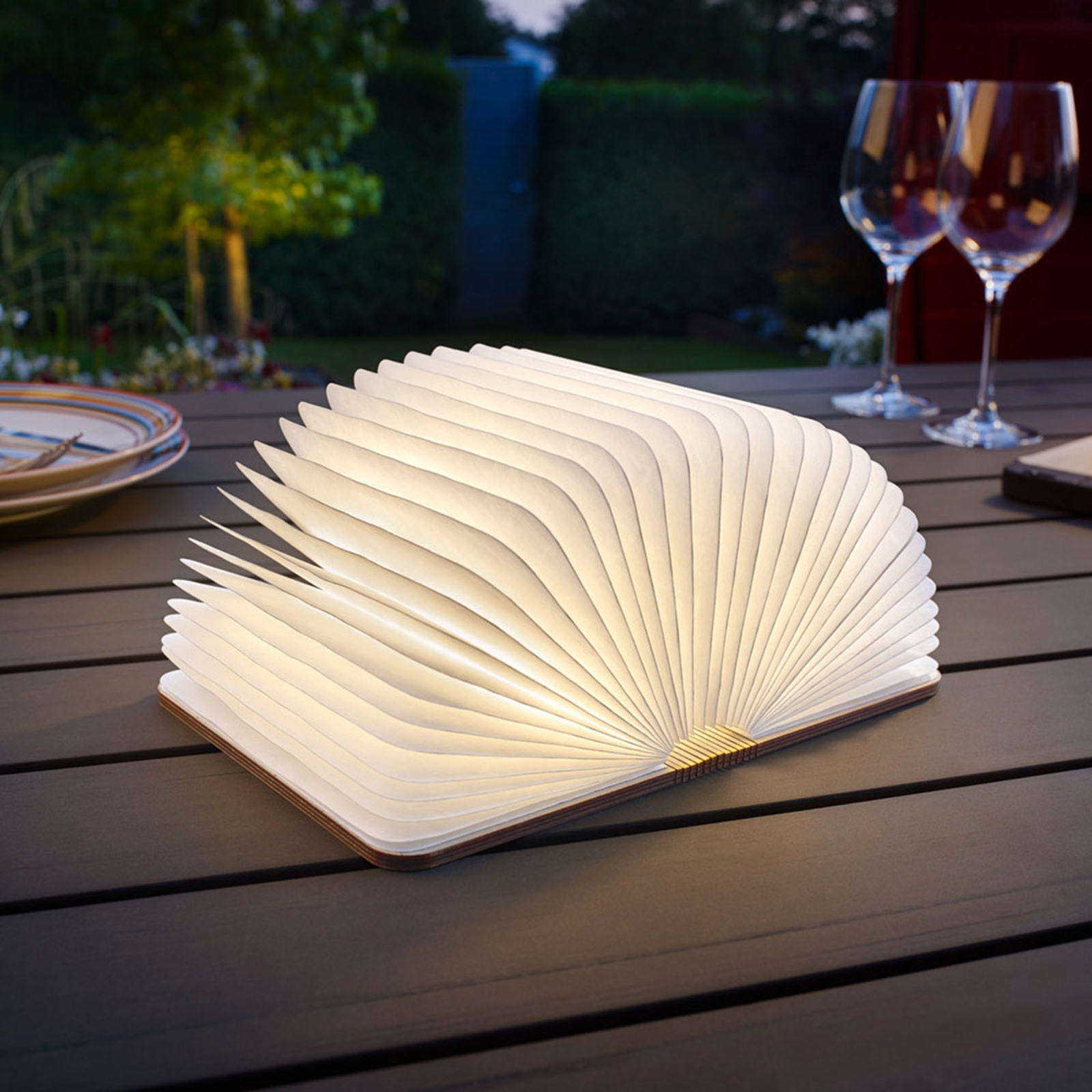 Helestra Memo decorative light with battery, for Bedroom, Tyvek® plastic, wood, 4.5 W, energy efficiency: A+, L: 25 cm, W: 17 cm