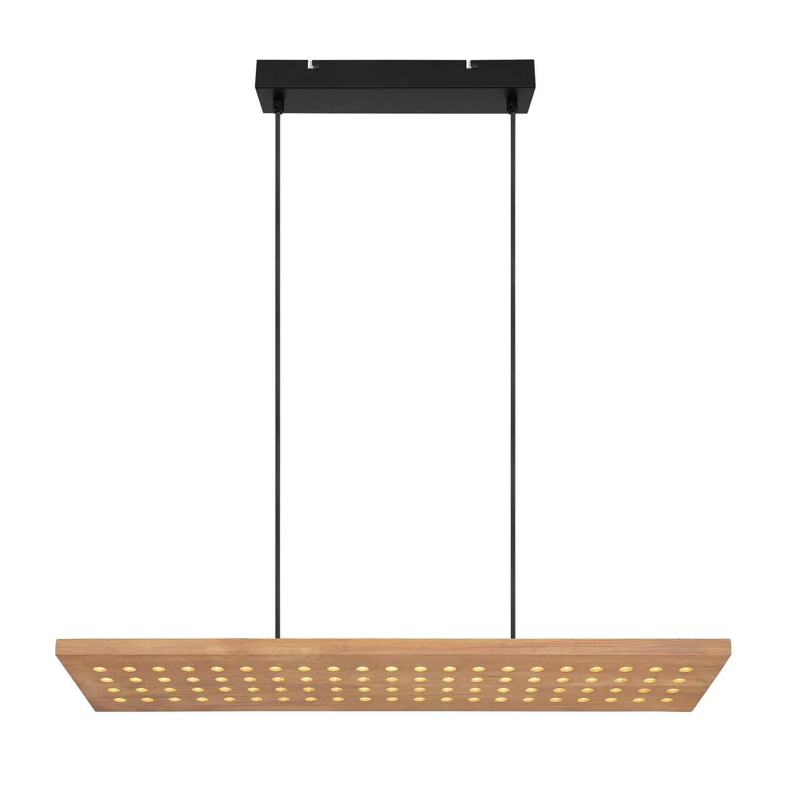 LED-Pendellampe Dolores, schwarz matt/hellbraun