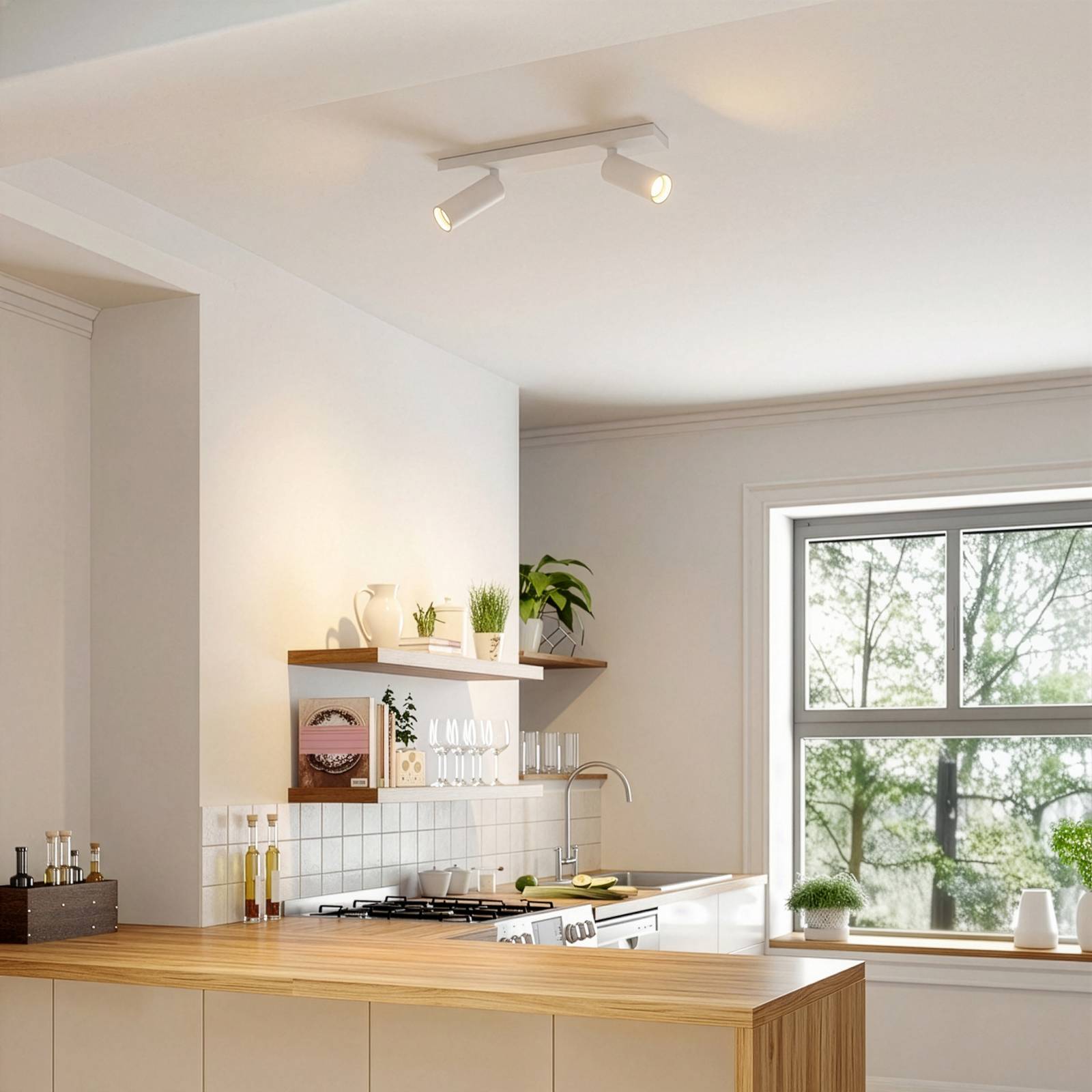 Arcchio Deckenstrahler Brinja Slim, weiß, 2-flg., GU10 MR11 günstig online kaufen