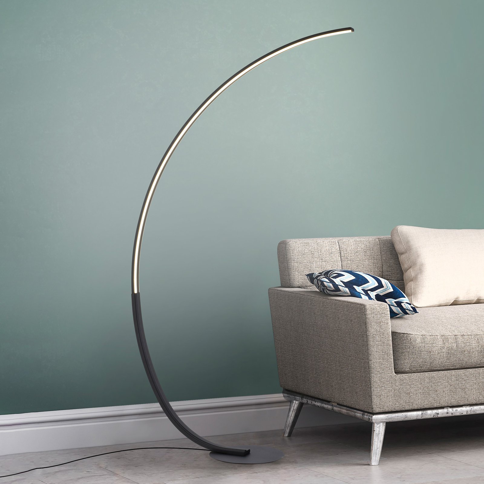Paul Neuhaus Q-VITO LED floor lamp, curved
