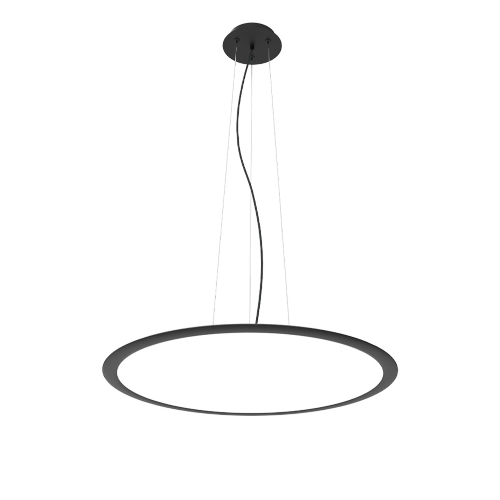 LED-riippuvalaisin Grande, musta, Ø 60 cm, metalli, CCT