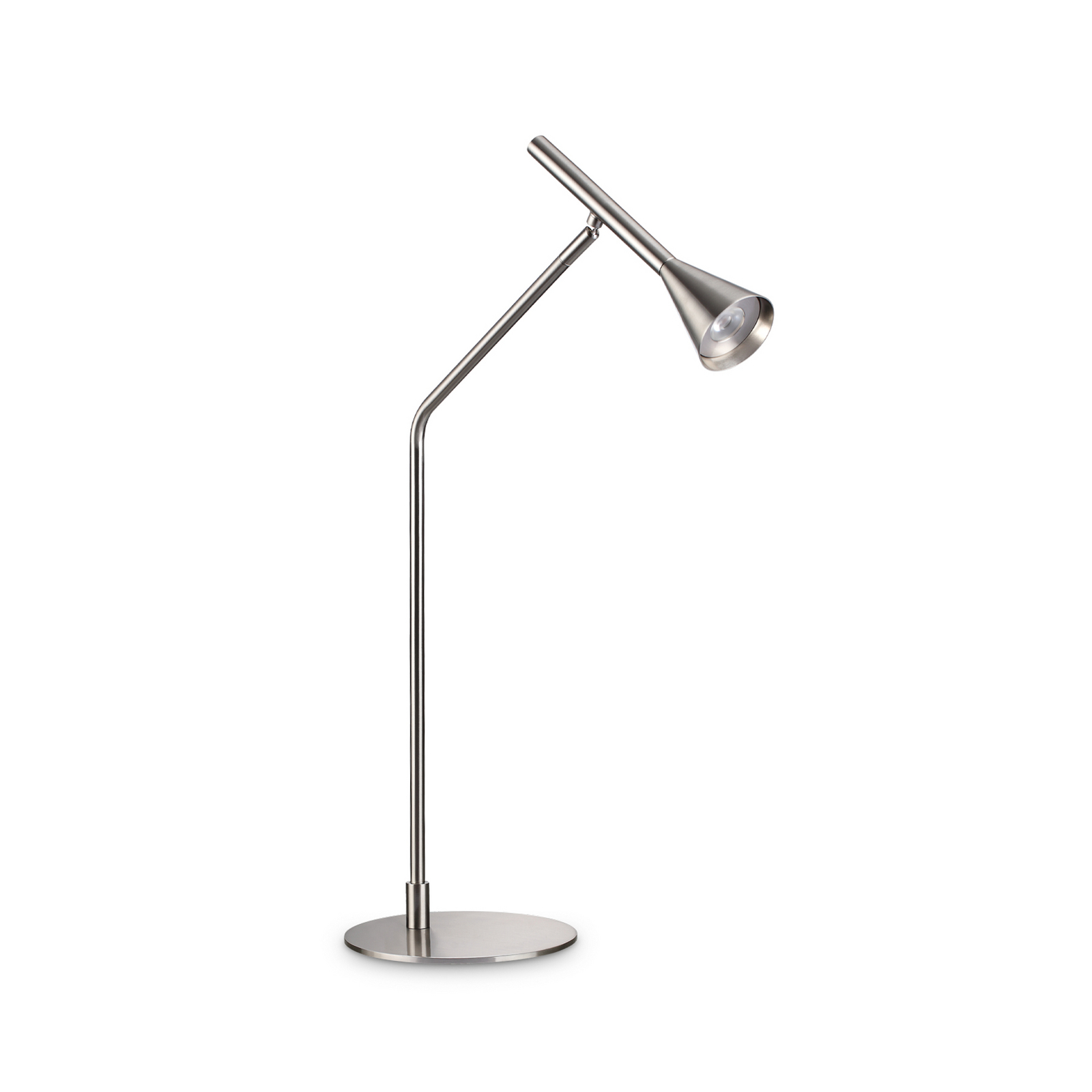 Stolová LED lampa IDEAL LUX Diesis, niklová, výška 65 cm, stmievač