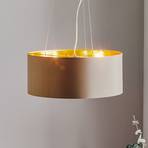 Maserlo pendant light round, taupe and gold