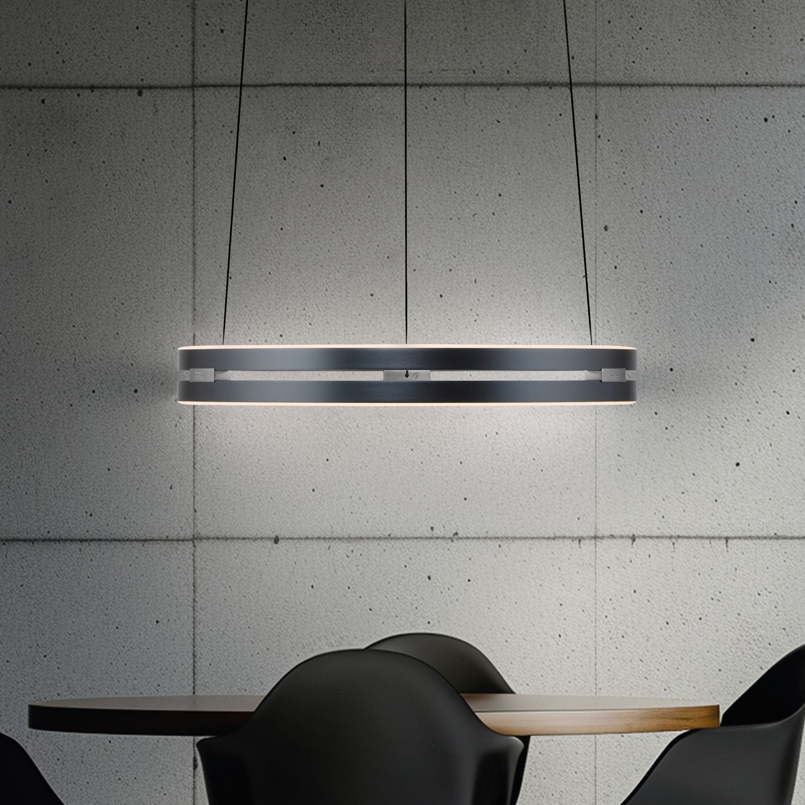E-Loop LED-Hängelampe, mystic grey, Ø 50 cm, Alu, CCT - PURE E-Loop LED-Hängelampe, mystic grey, Ø 50 cm, Alu, CCT - PURE