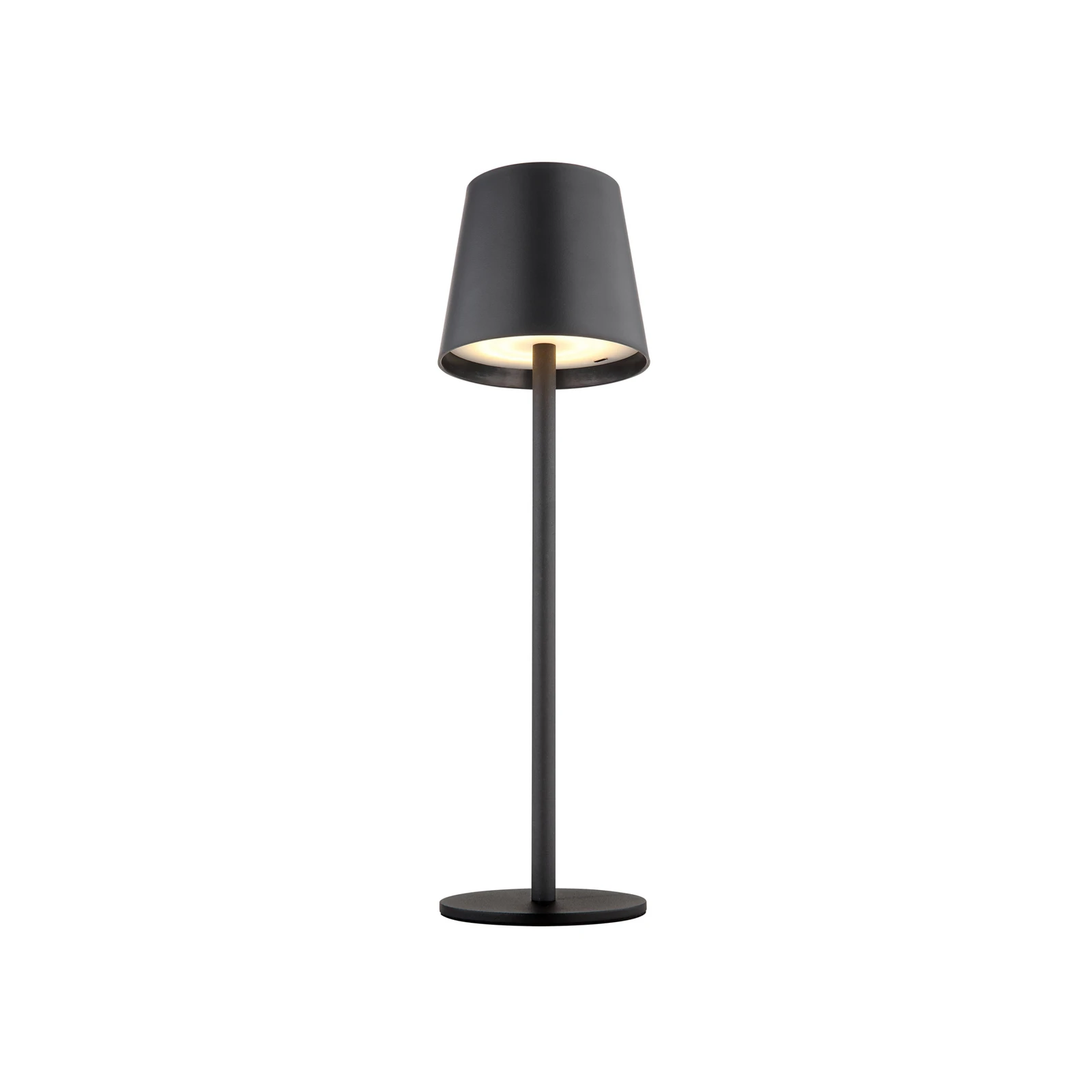 Candeeiro de mesa LED recarregável Vannie, preto, altura 36 cm, IP44