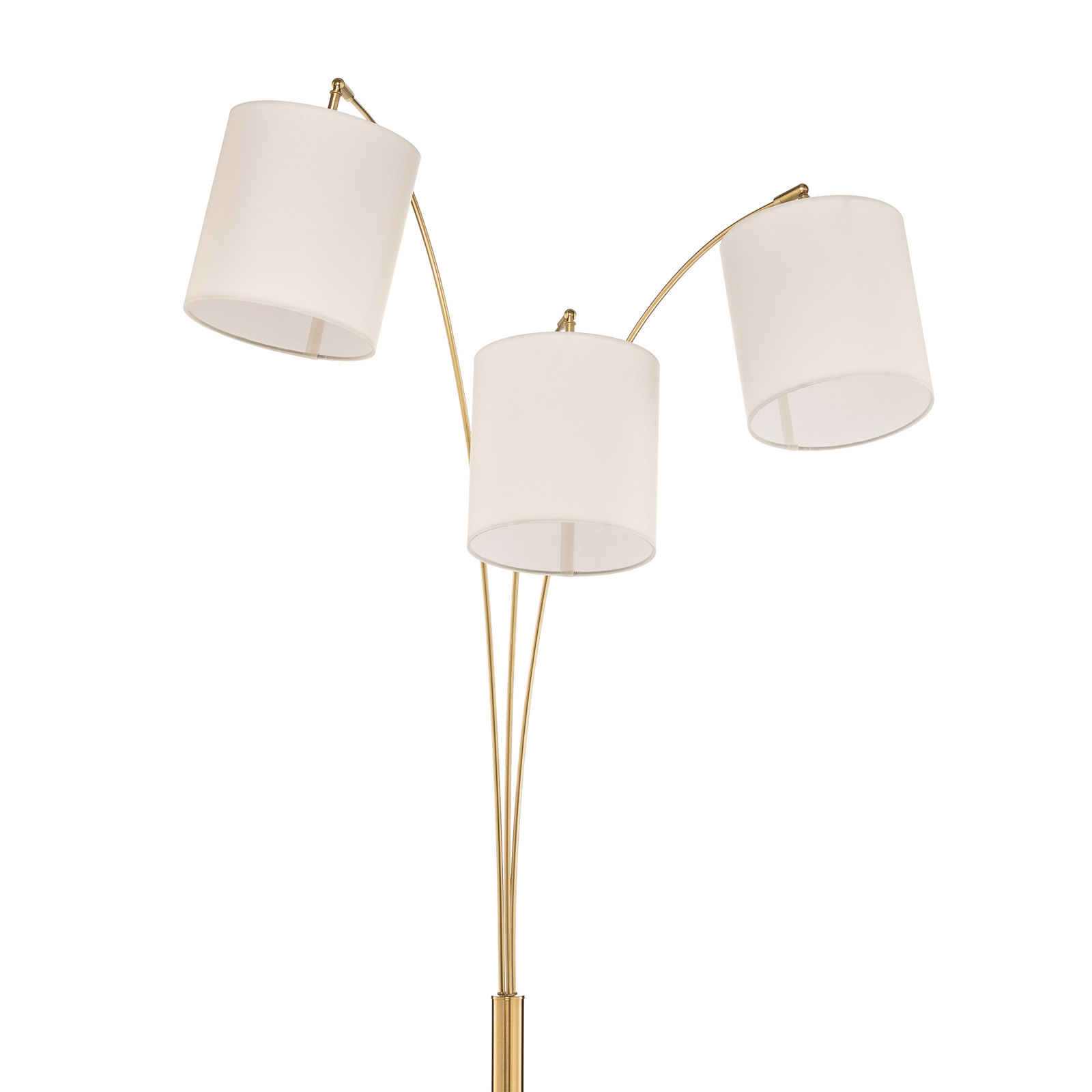 Lindby Nanika floor lamp, brass/white