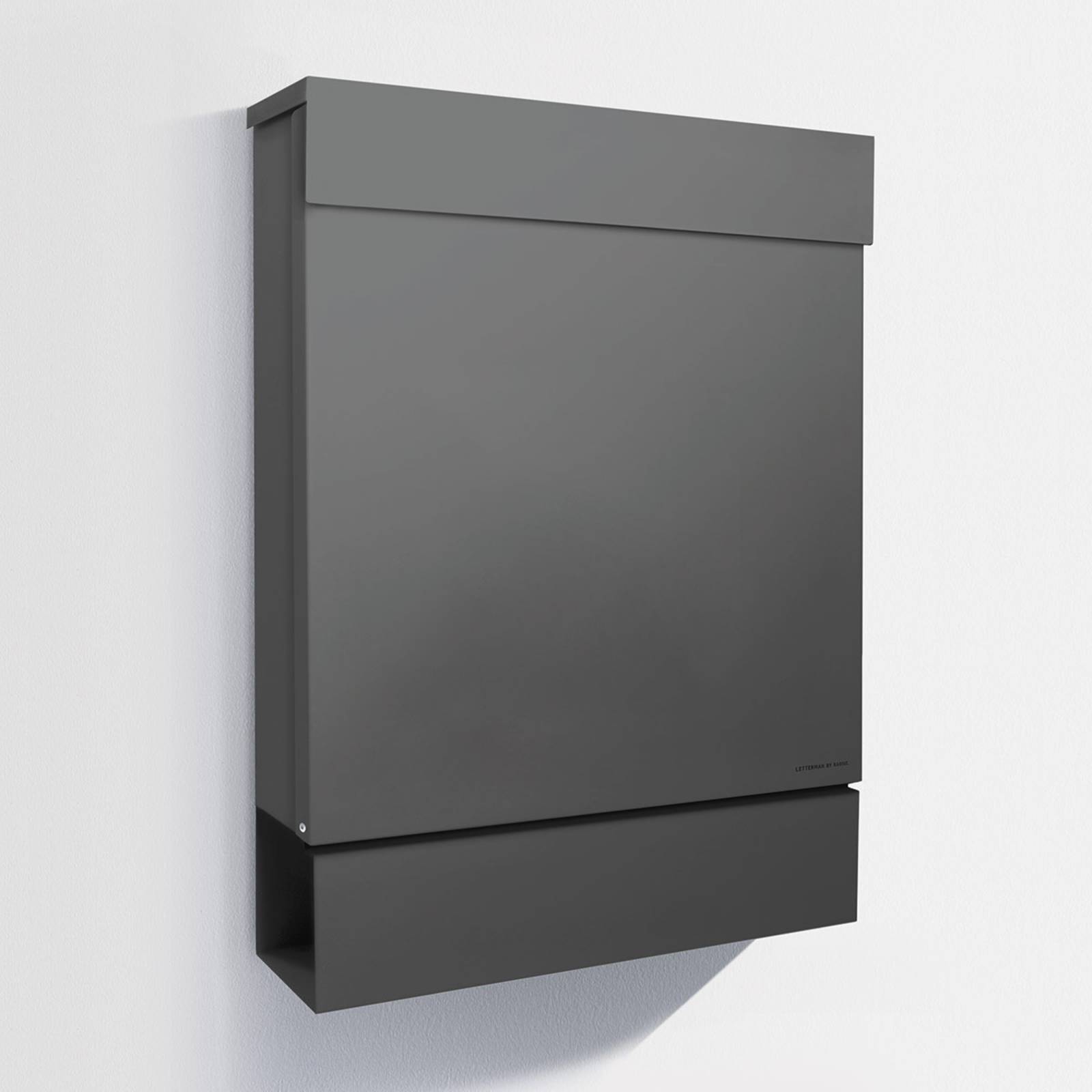 Absolut/ Radius Letterman M letterbox, newspaper slot, anthracite, stainless steel, W: 30.5 cm, H: 41 cm