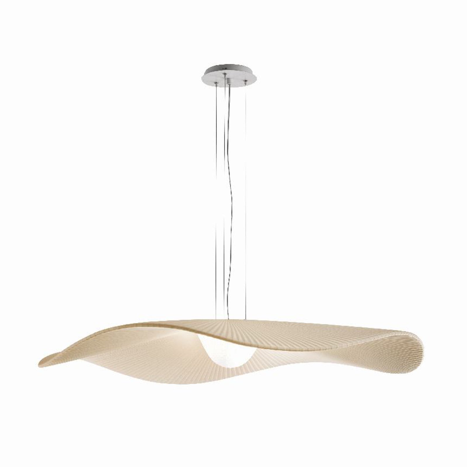 Bover LED-hængelampe Mediterránia, hvid/creme, Ø 105 cm