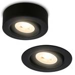 LED recessed light Desi, black, Ø9cm, on/off, 3000K