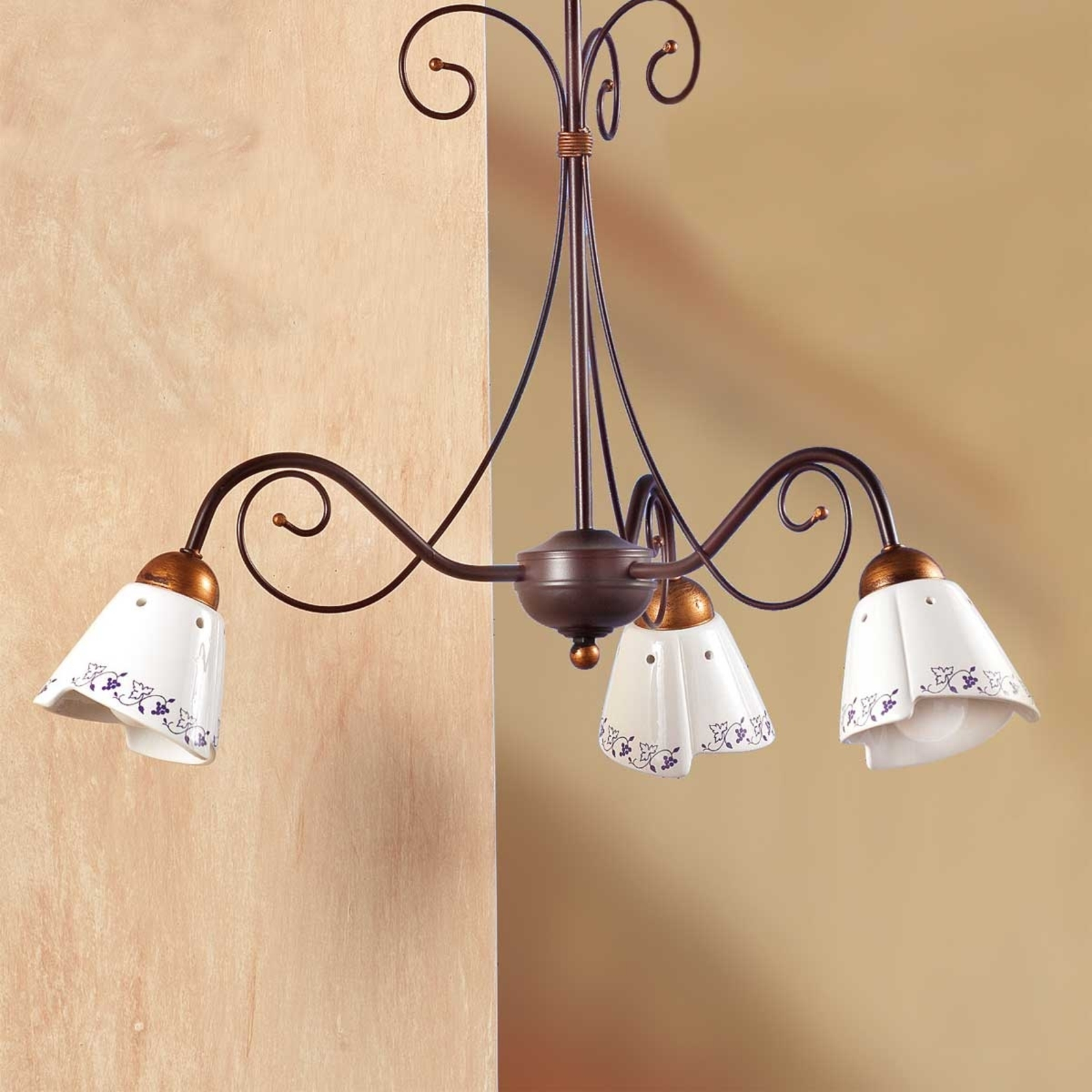 Klassieke hanglamp CARTOCCIO, 3-lichts