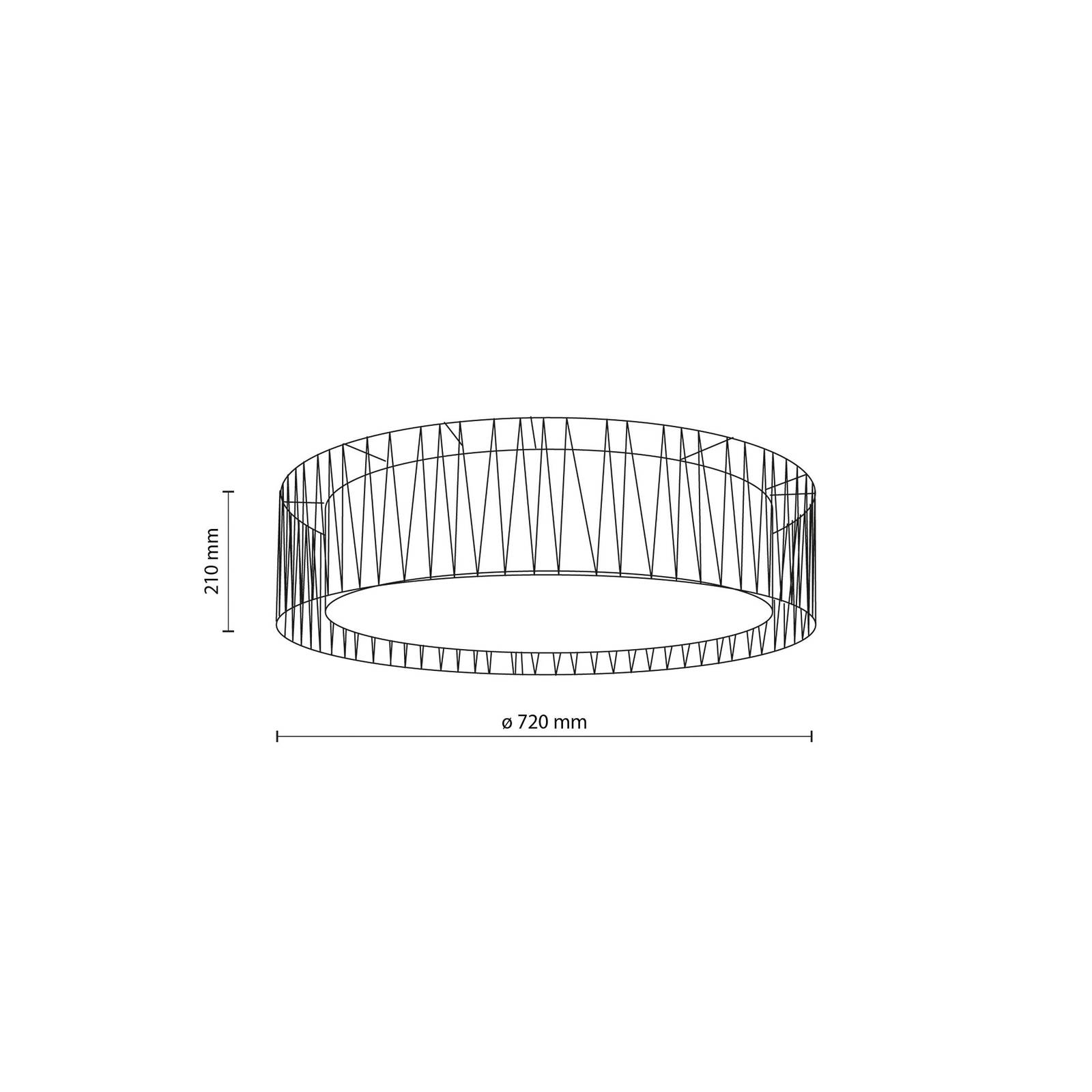 TK Lighting Harmony taklampa svart naturlig jute Ø 72 cm