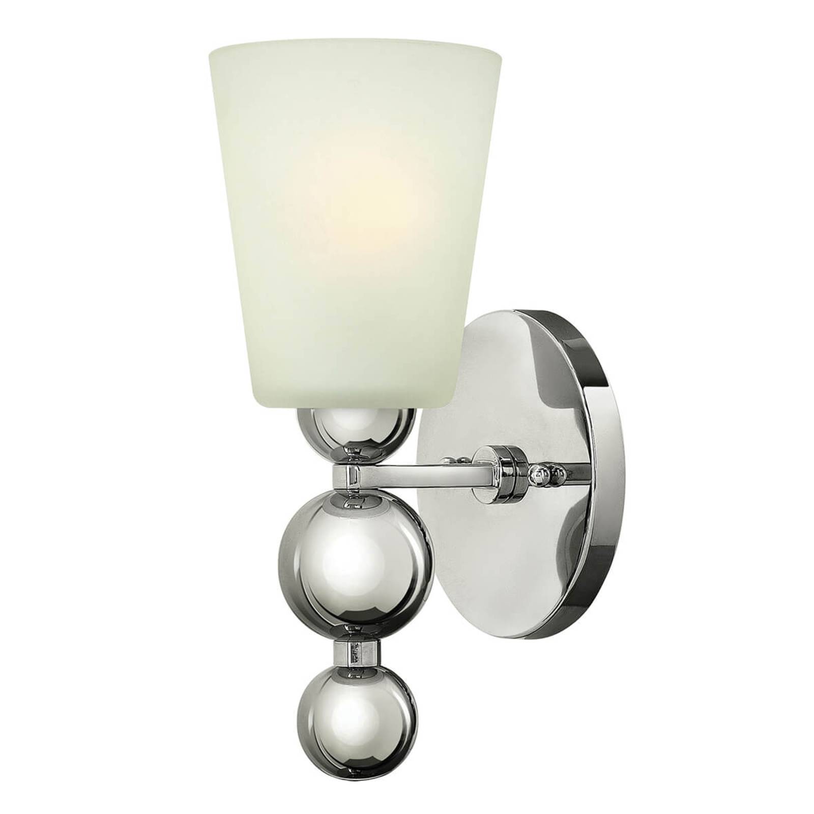 Elstead - Hinkley HK-ZELDA1-PN Wandleuchte Zelda 1xE27 60W Nickel poliert Glas weiss H298cm B14cm dimmbar