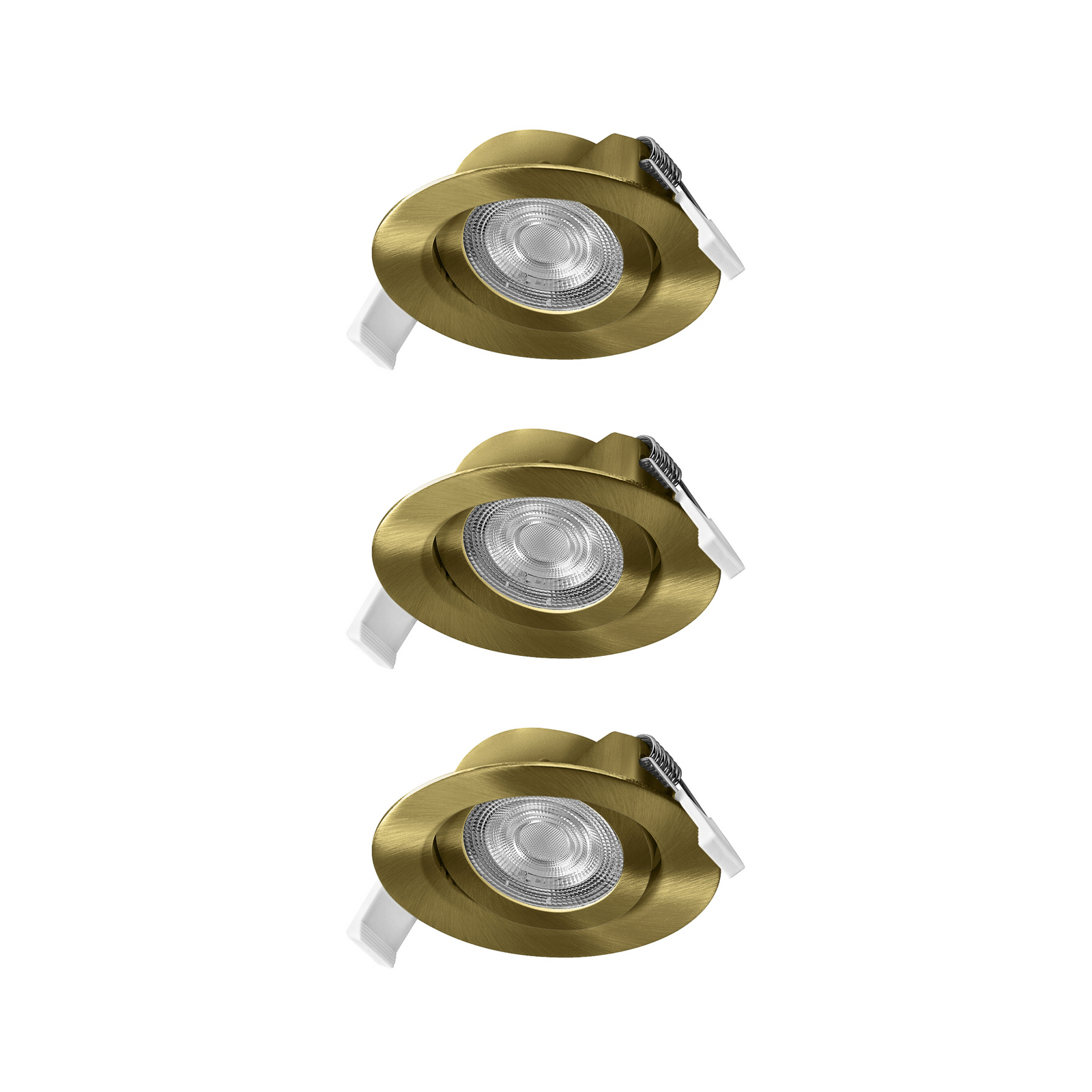 Σετ 3 ενσωματωμένων σποτ LED OSRAM, clickdim, 40°, ορείχαλκος, Ø 9 cm