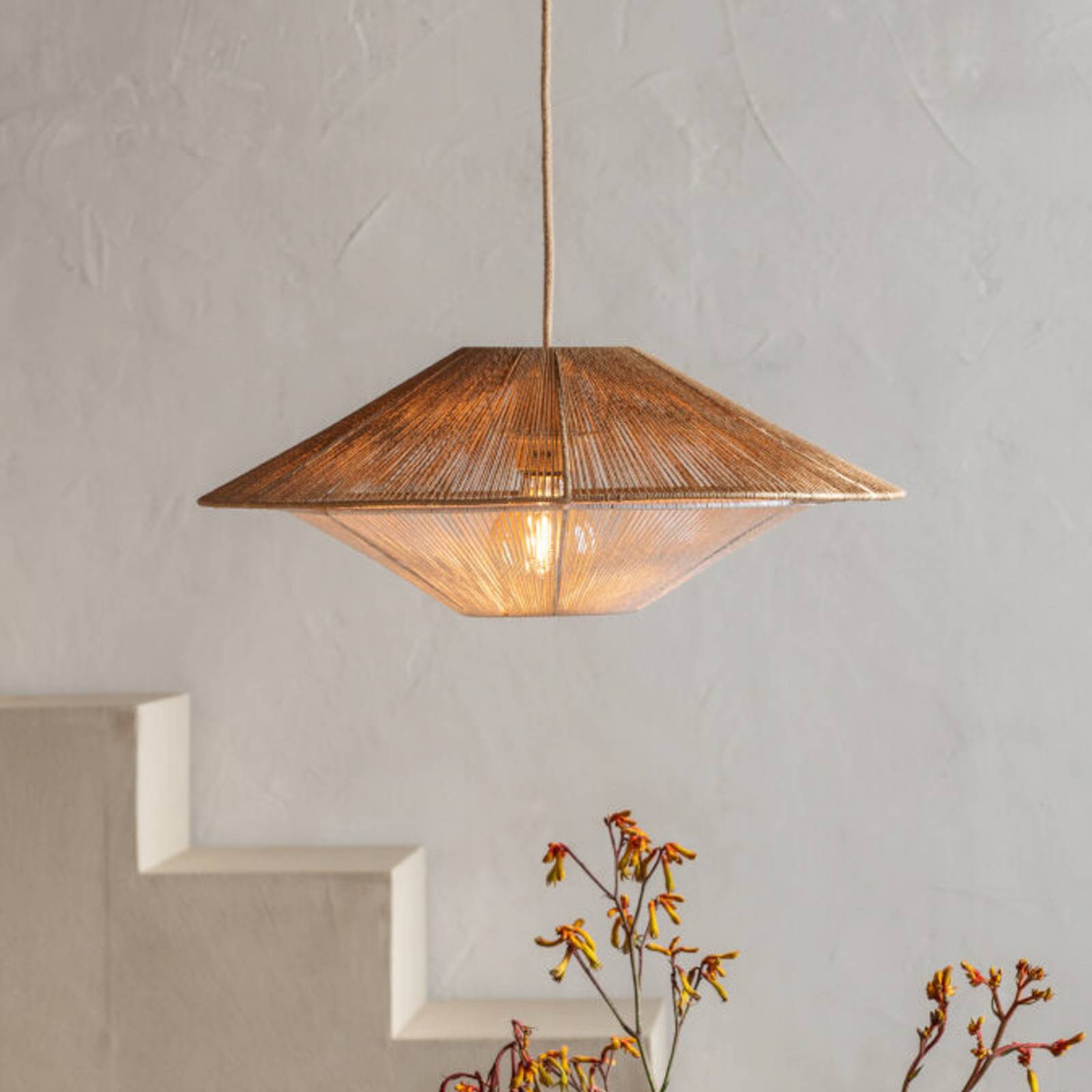 GOOD & MOJO suspension Lumbini, Ø50 cm, naturel, corde en papier