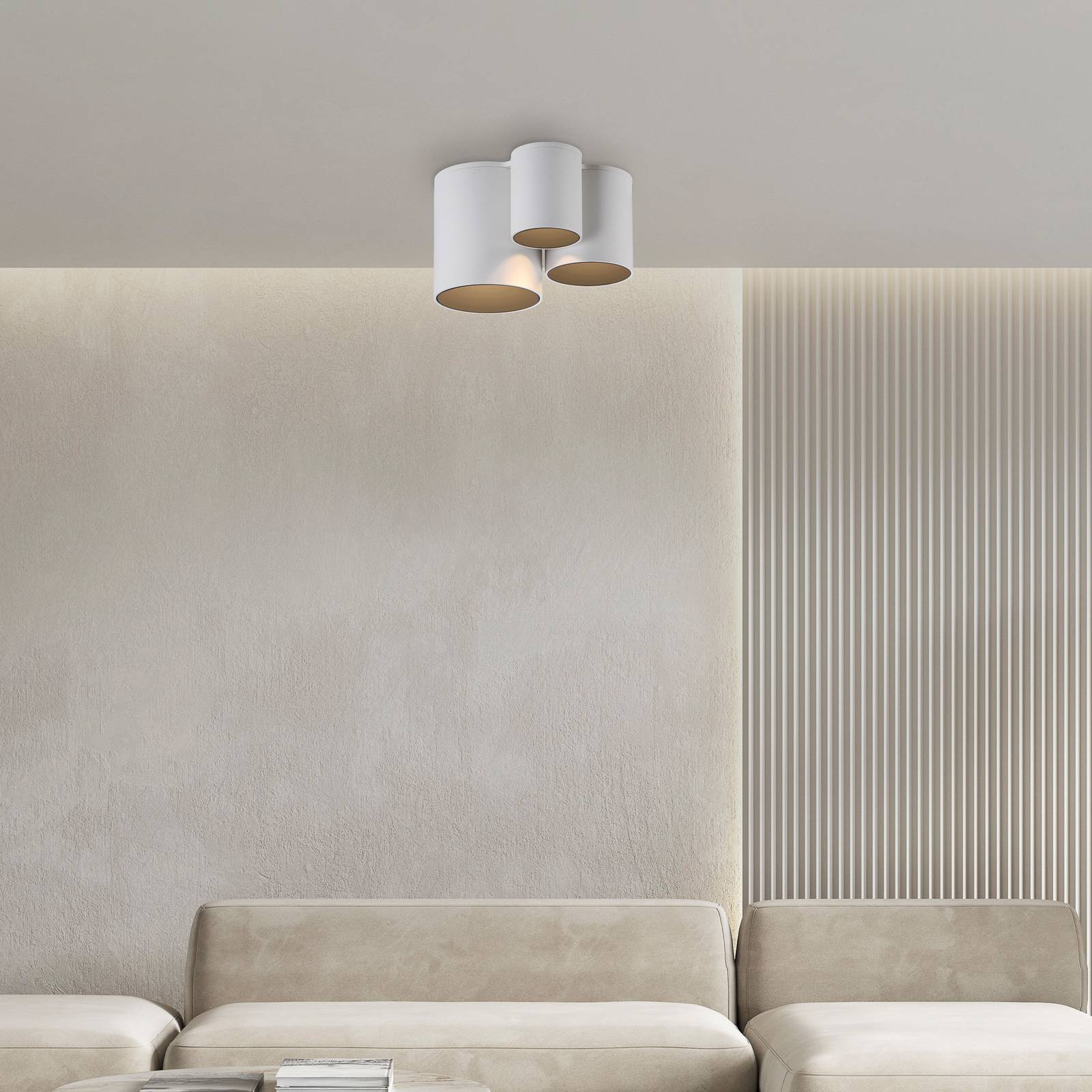 PURE LED-Bad-Deckenlampe Point, weiß, Länge 18 cm, 3-flg. günstig online kaufen