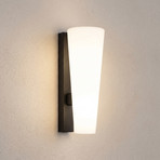Aplique LED para exterior Lucande Jovra, negro, altura 32 cm
