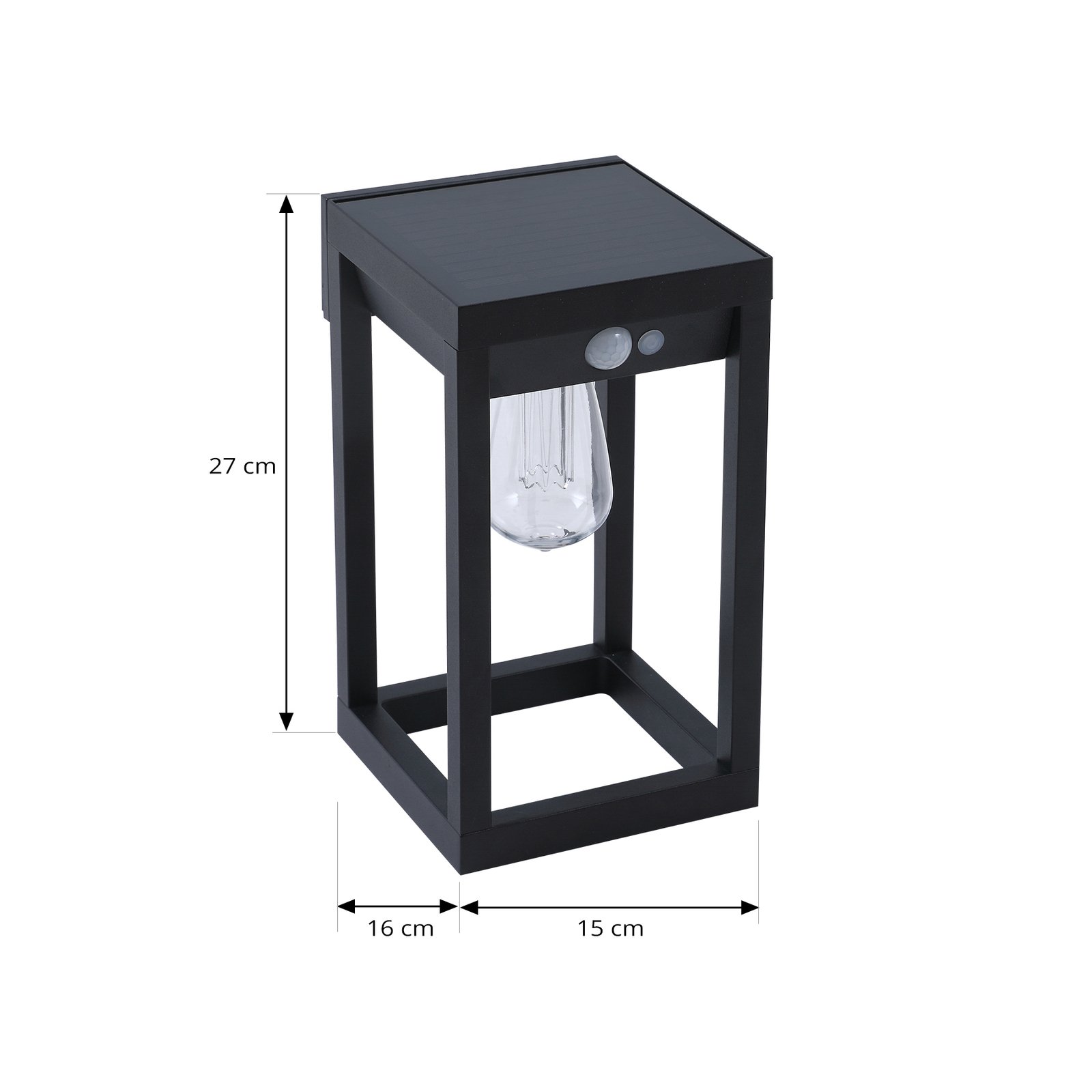 Enea Smart Zonnecel Wandlamp w/Sensor Zwart - Lindby