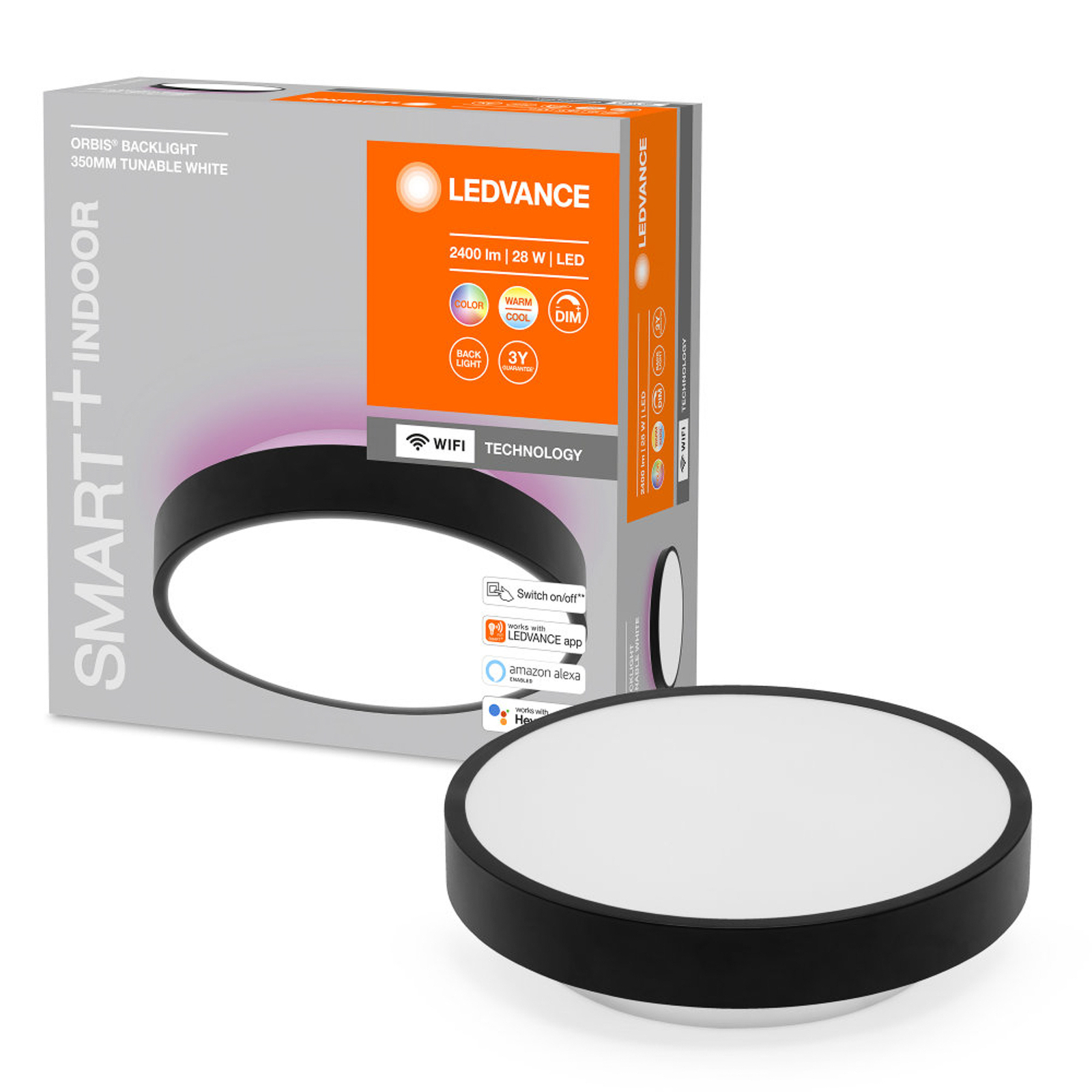 LEDVANCE SMART+ WiFi Orbis Backlight preto Ø35cm