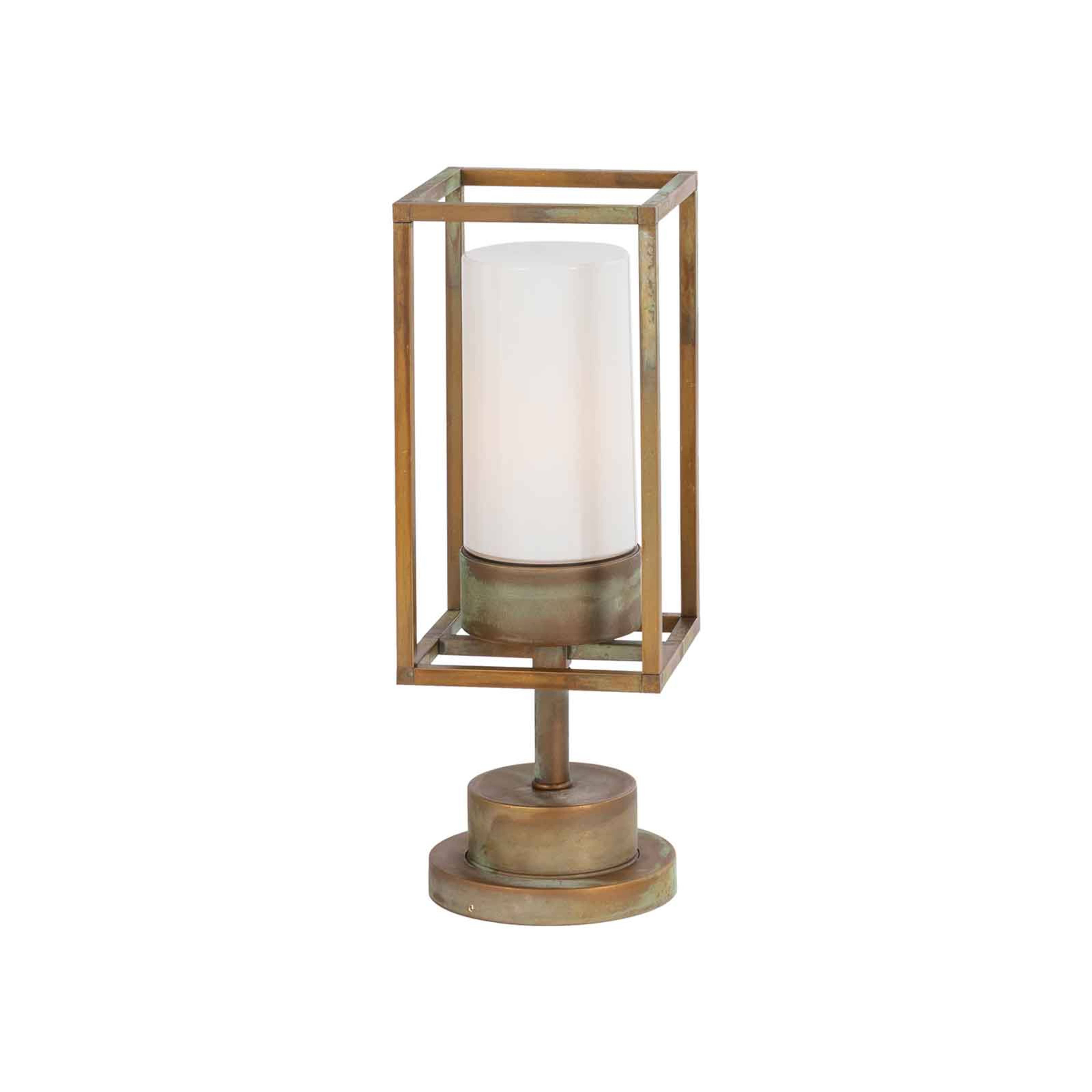 Lámpara sobremuro Cubic³ 3369 latón antiguo/opal