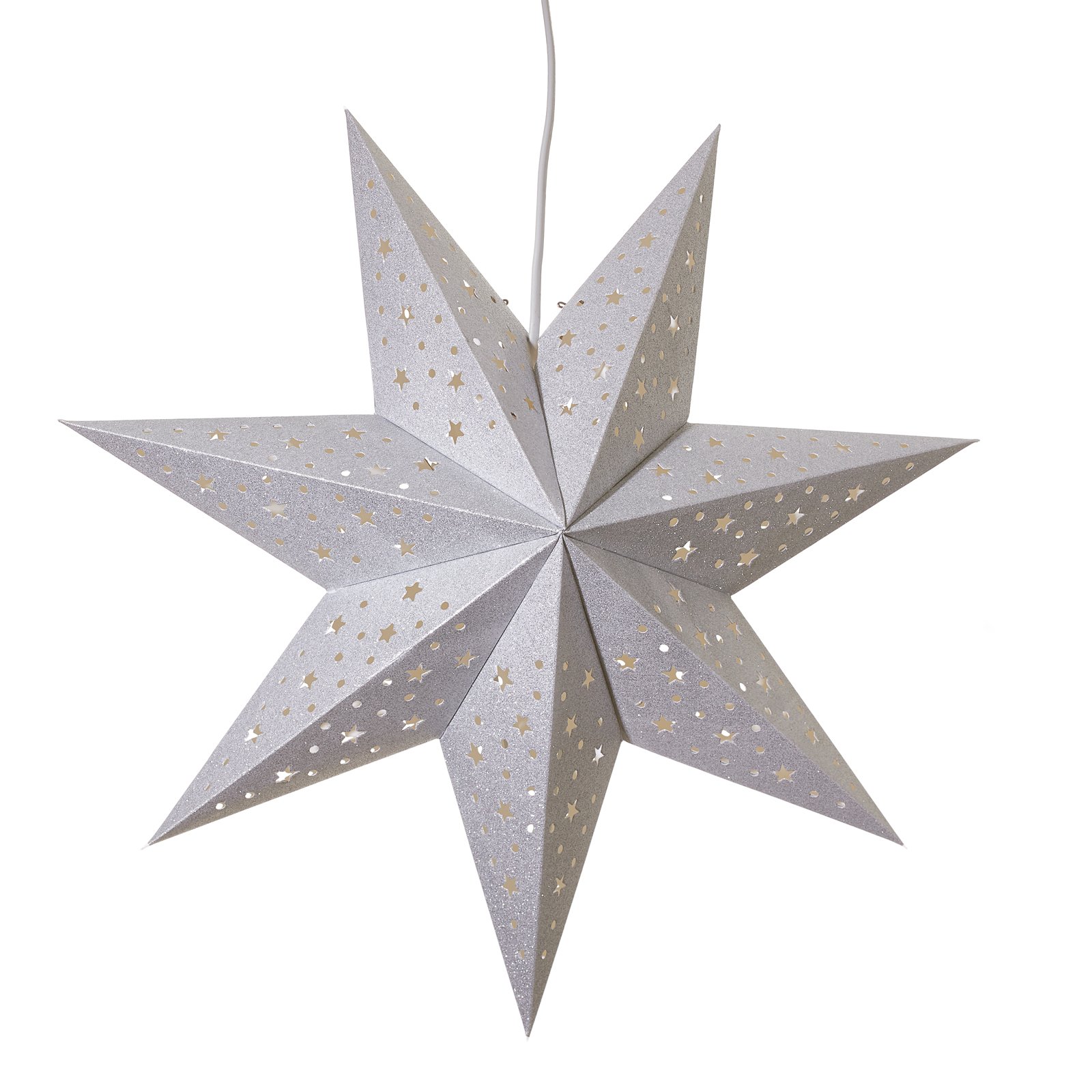 Hvězda Solvalla k zavěšení, 45 cm, stříbrná