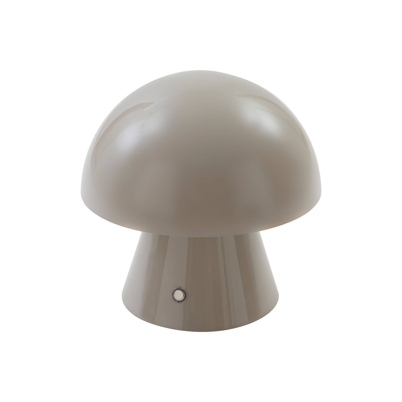 Lindby LED-Akkutischlampe Nevijo, grau, Ø18cm, USB, Dimmer