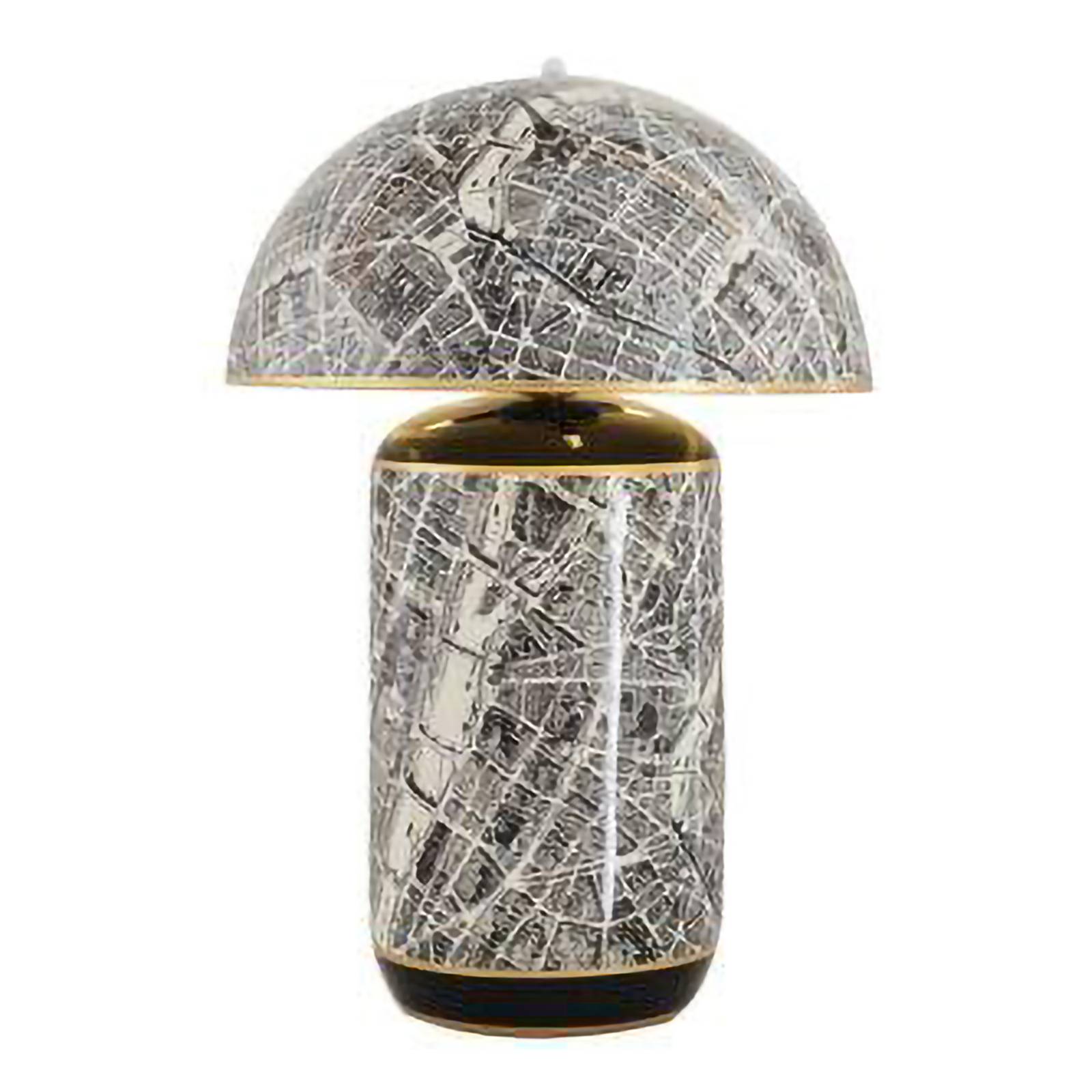 Stolná lampa KARE Streets of Paris čiernobiely oceľový porcelán