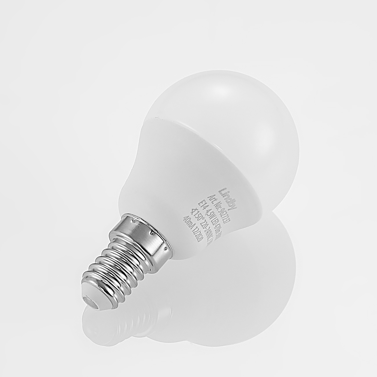 Lindby LED bulb E14 G45 4.5W 3,000K opal set of 3