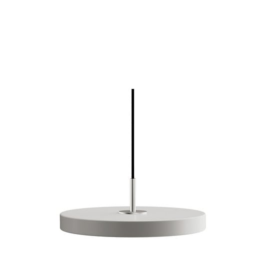 Lampa wisząca Asteria Plus, Ø 30 cm, jasnoszara/stalowa – UMAGE