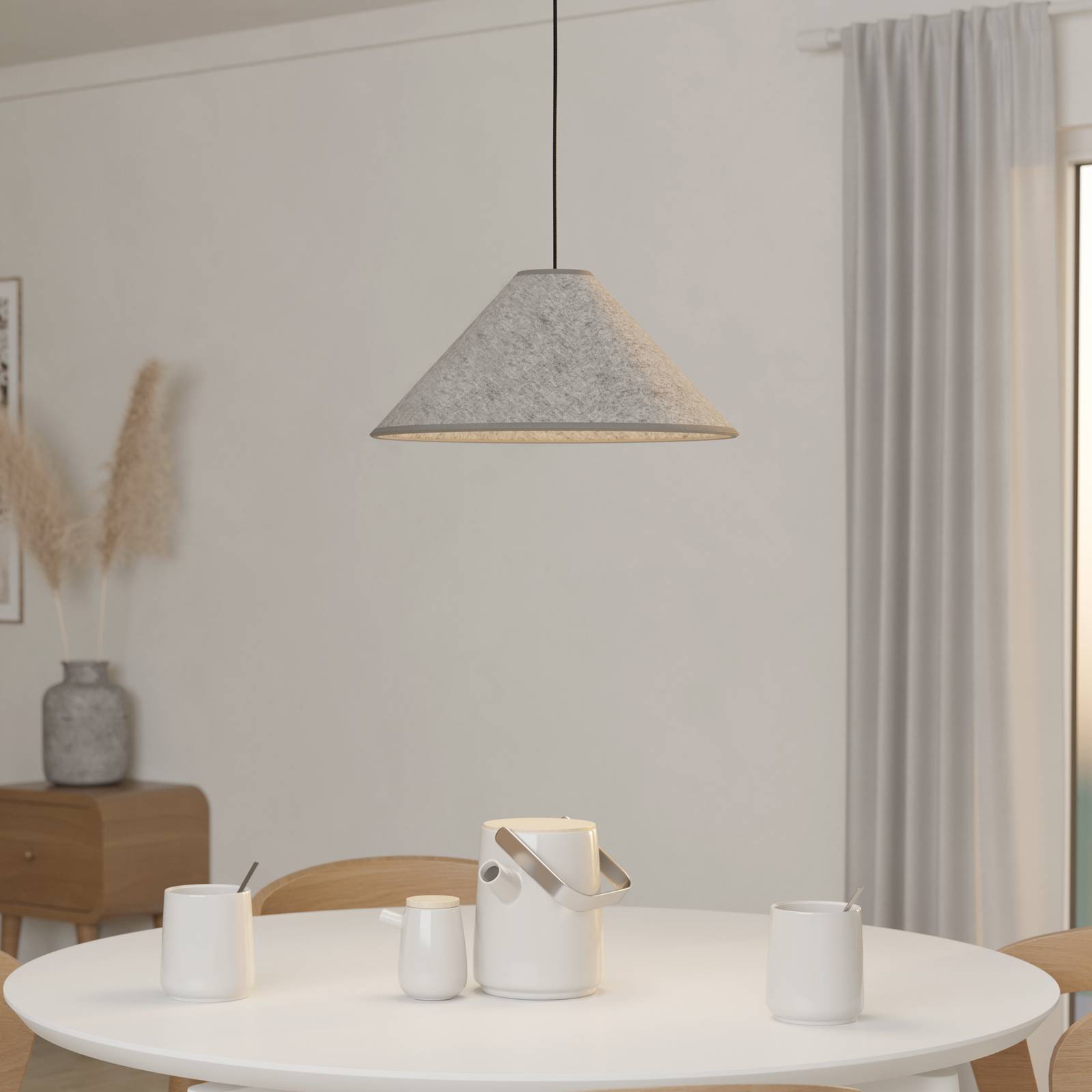 EGLO Hanglamp Alsager met vilten kap kegel