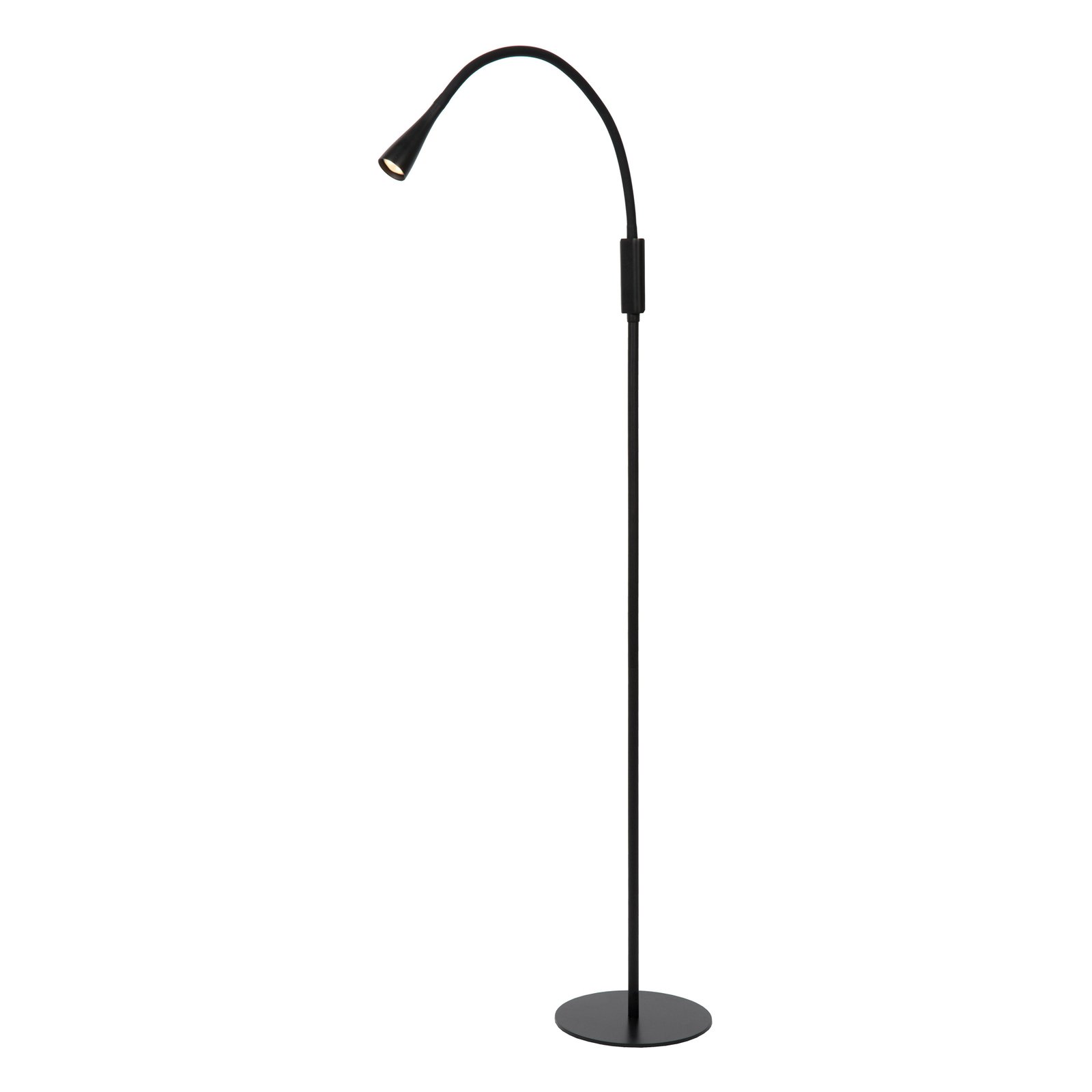 Lampe sur pied LED Zozy, noir, 3-StepDim, hauteur 145 cm, bras flexible