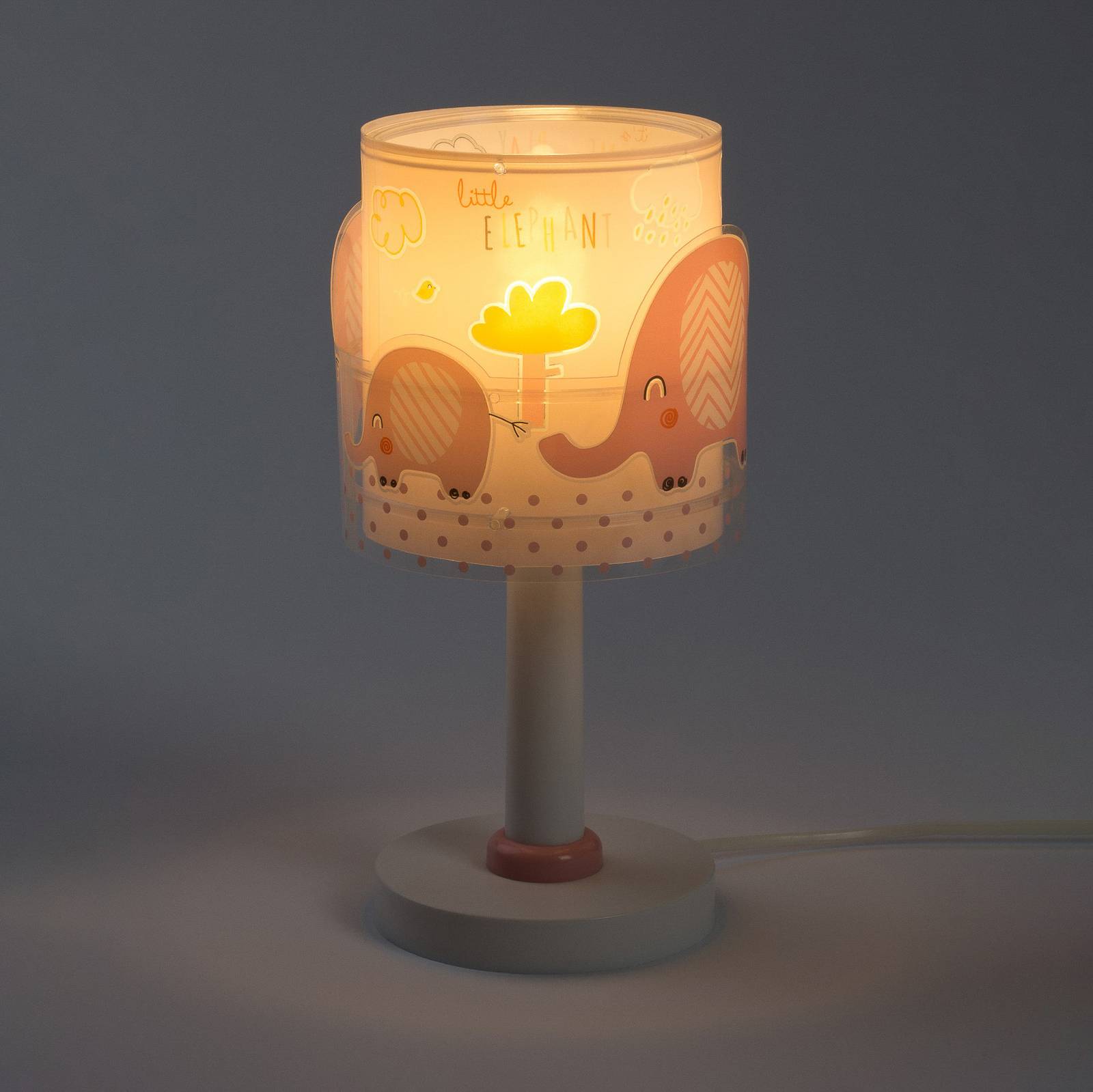 Dalber Lampe à poser enfants Little Éléphant rose